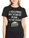 Funny Fitness Plan T-Shirt - Fridge Humor Tee