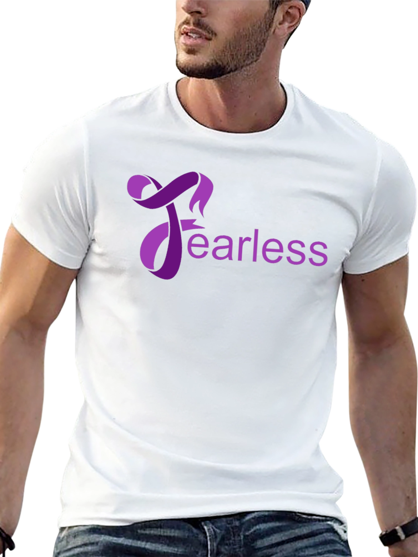 Fearless Graphic Tee - Black Cotton Casual Wear