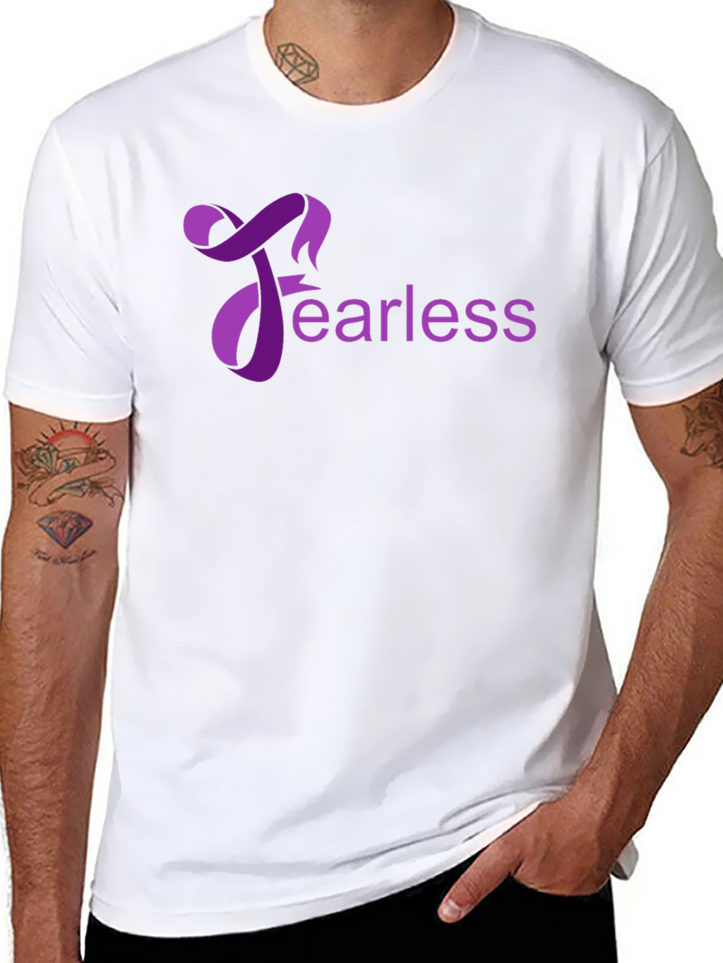 Fearless Graphic Tee - Black Cotton Casual Wear