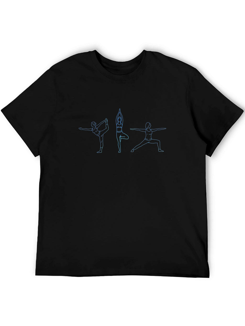 Yoga Poses Graphic Print Black T-Shirt