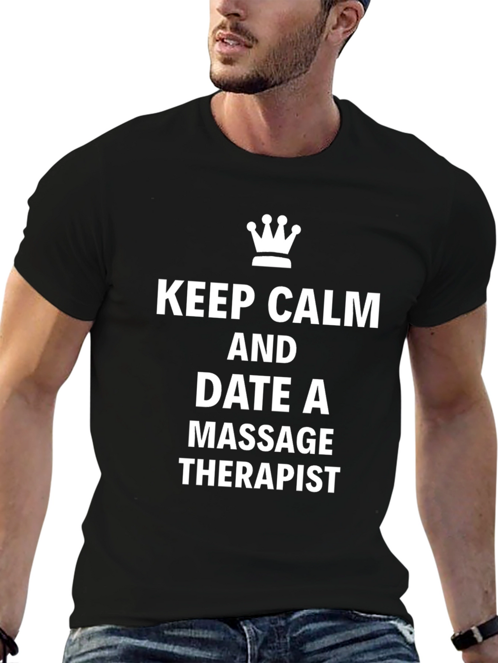 Keep Calm Massage Therapist Black T-Shirt
