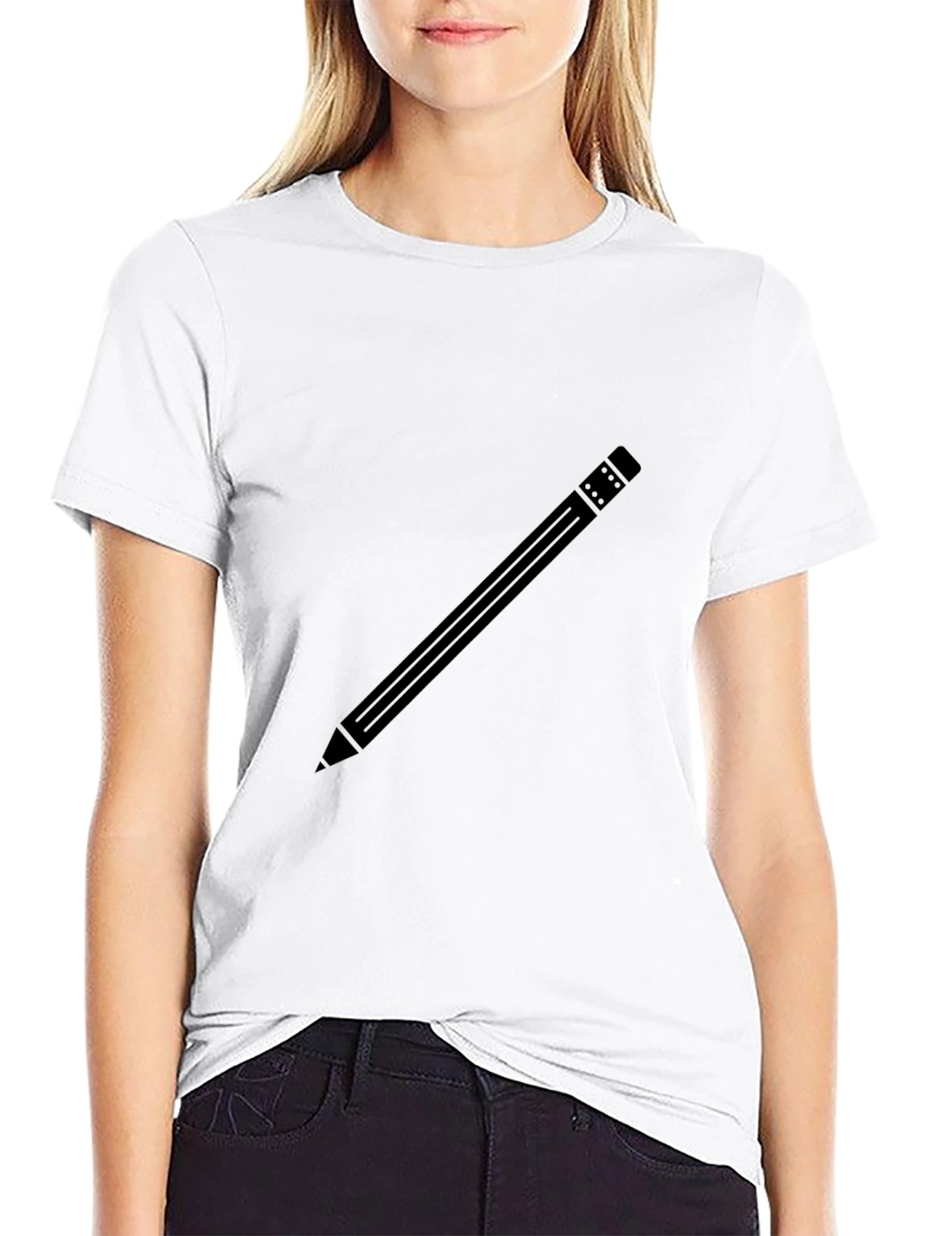 Pencil Graphic Black T-Shirt