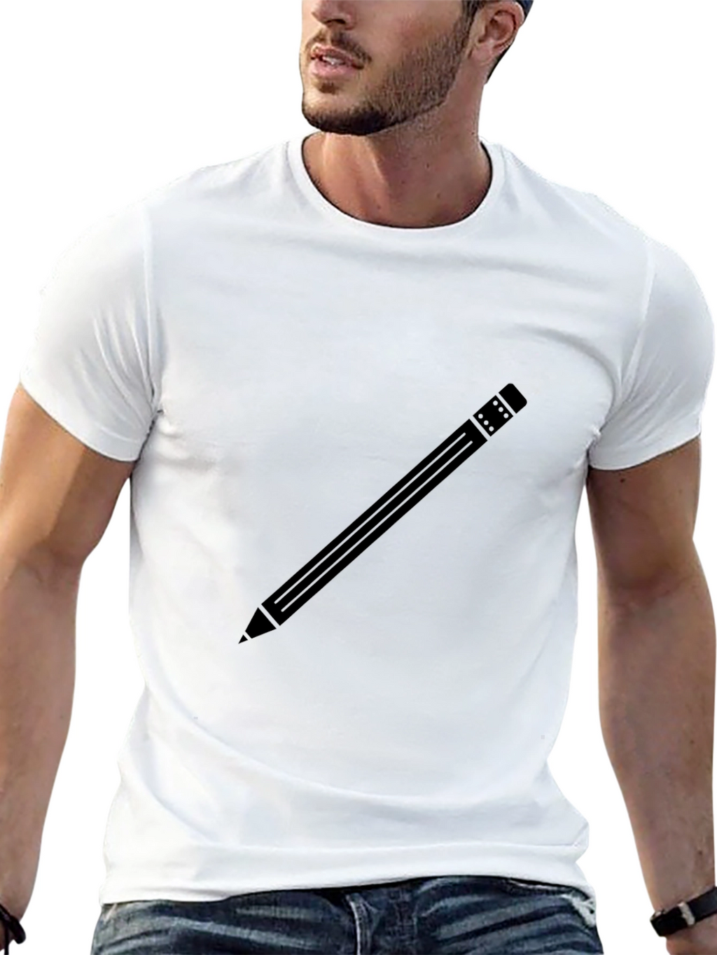 Pencil Graphic Black T-Shirt