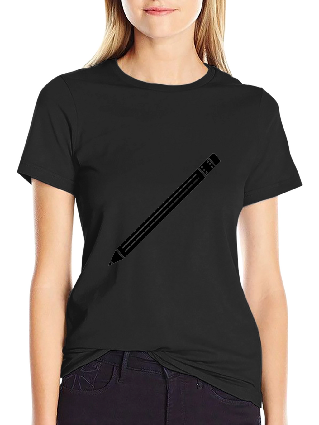 Pencil Graphic Black T-Shirt
