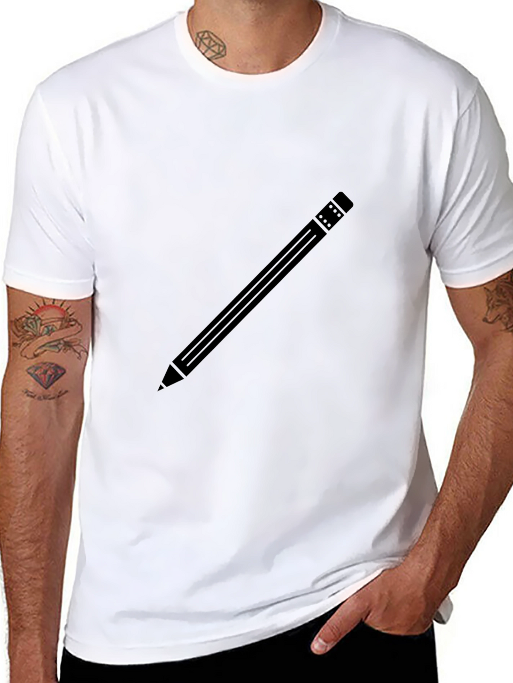 Pencil Graphic Black T-Shirt