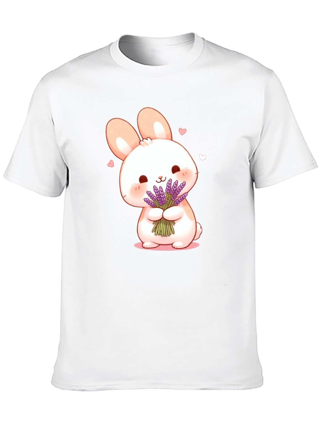 Cute Bunny Lavender Black T-Shirt