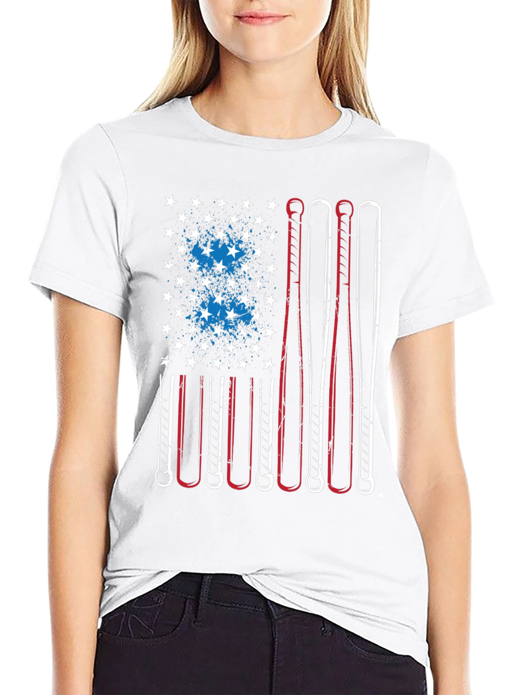 American Flag Baseball Bat T-Shirt