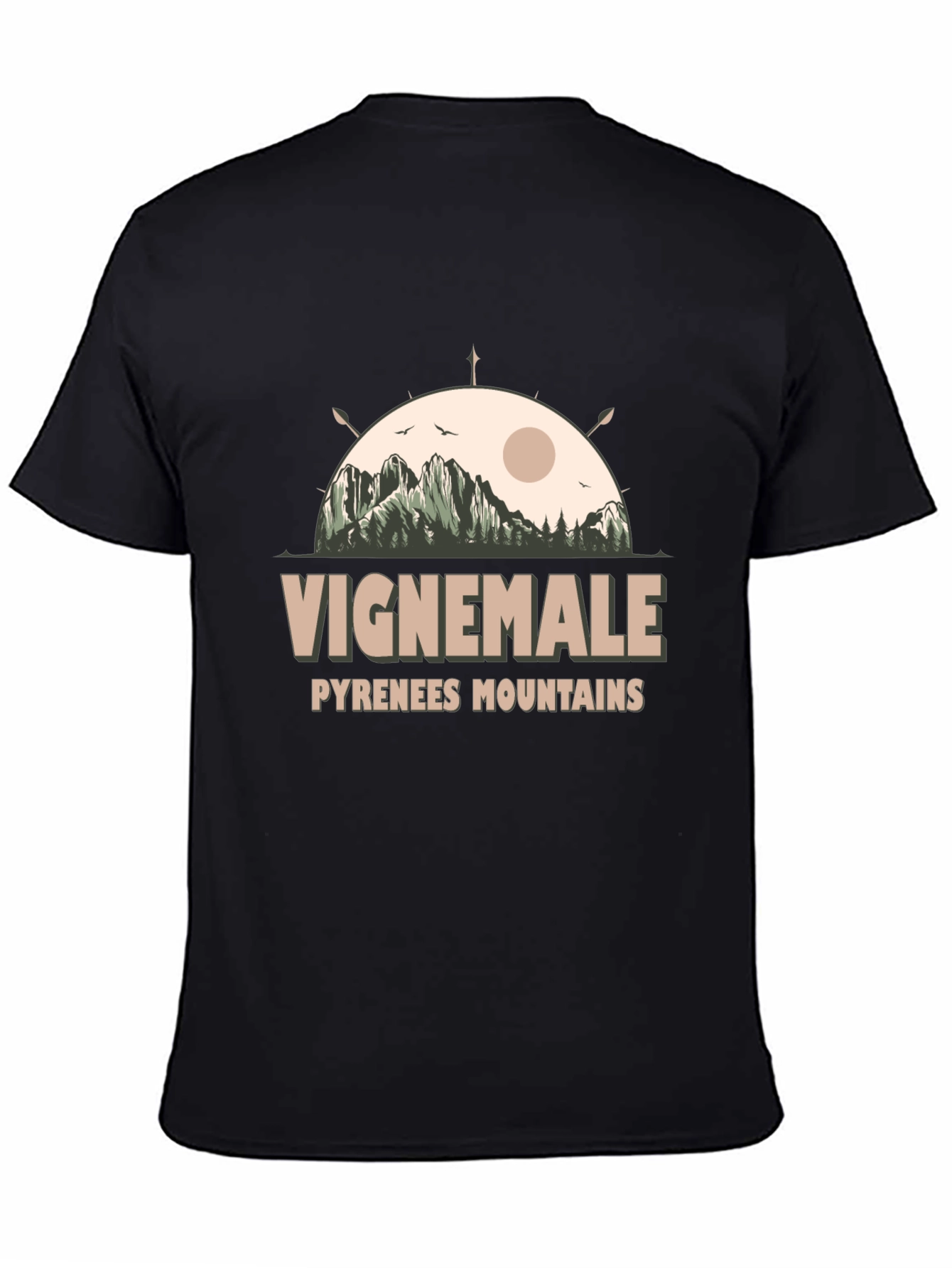 Vignemale Pyrenees Mountains Graphic Tee - Black