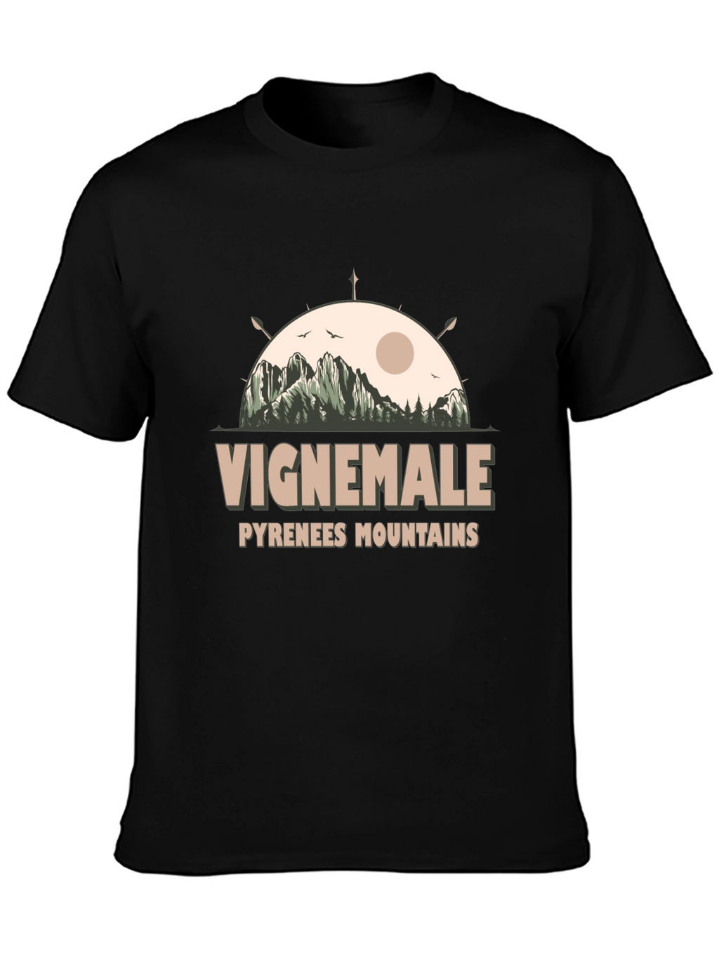 Vignemale Pyrenees Mountains Graphic Tee - Black