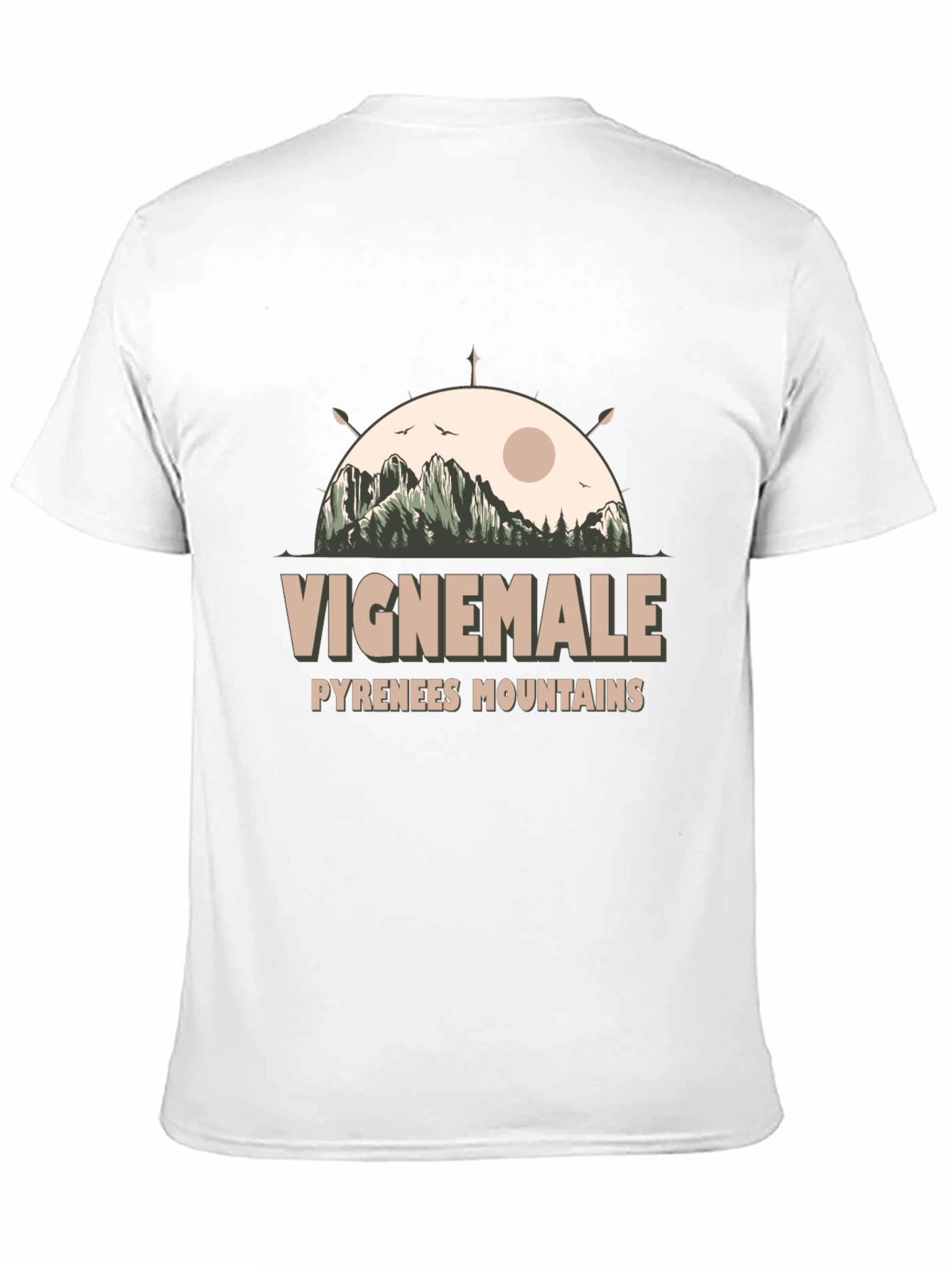 Vignemale Pyrenees Mountains Graphic Tee - Black