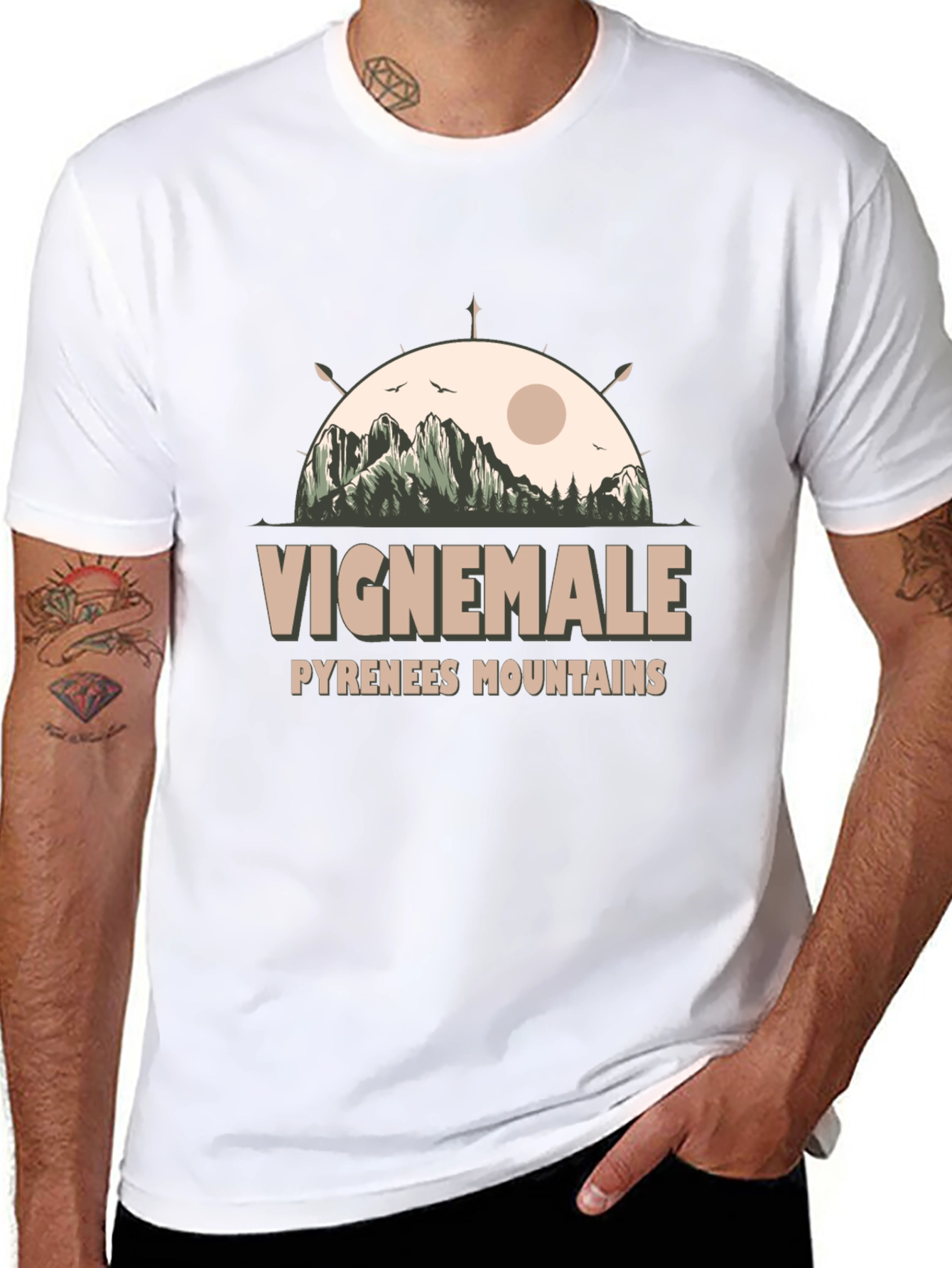 Vignemale Pyrenees Mountains Graphic Tee - Black