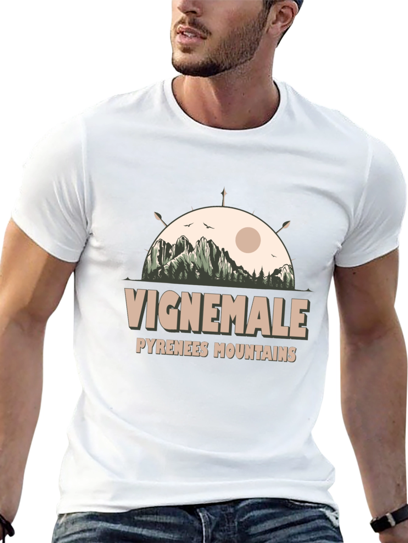 Vignemale Pyrenees Mountains Graphic Tee - Black