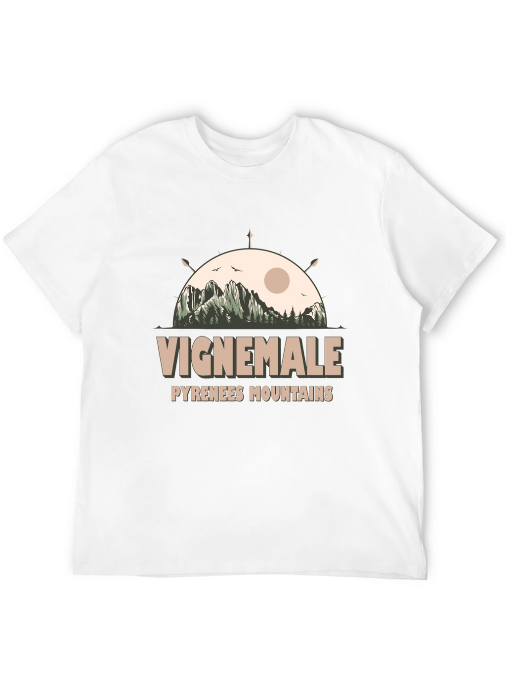 Vignemale Pyrenees Mountains Graphic Tee - Black