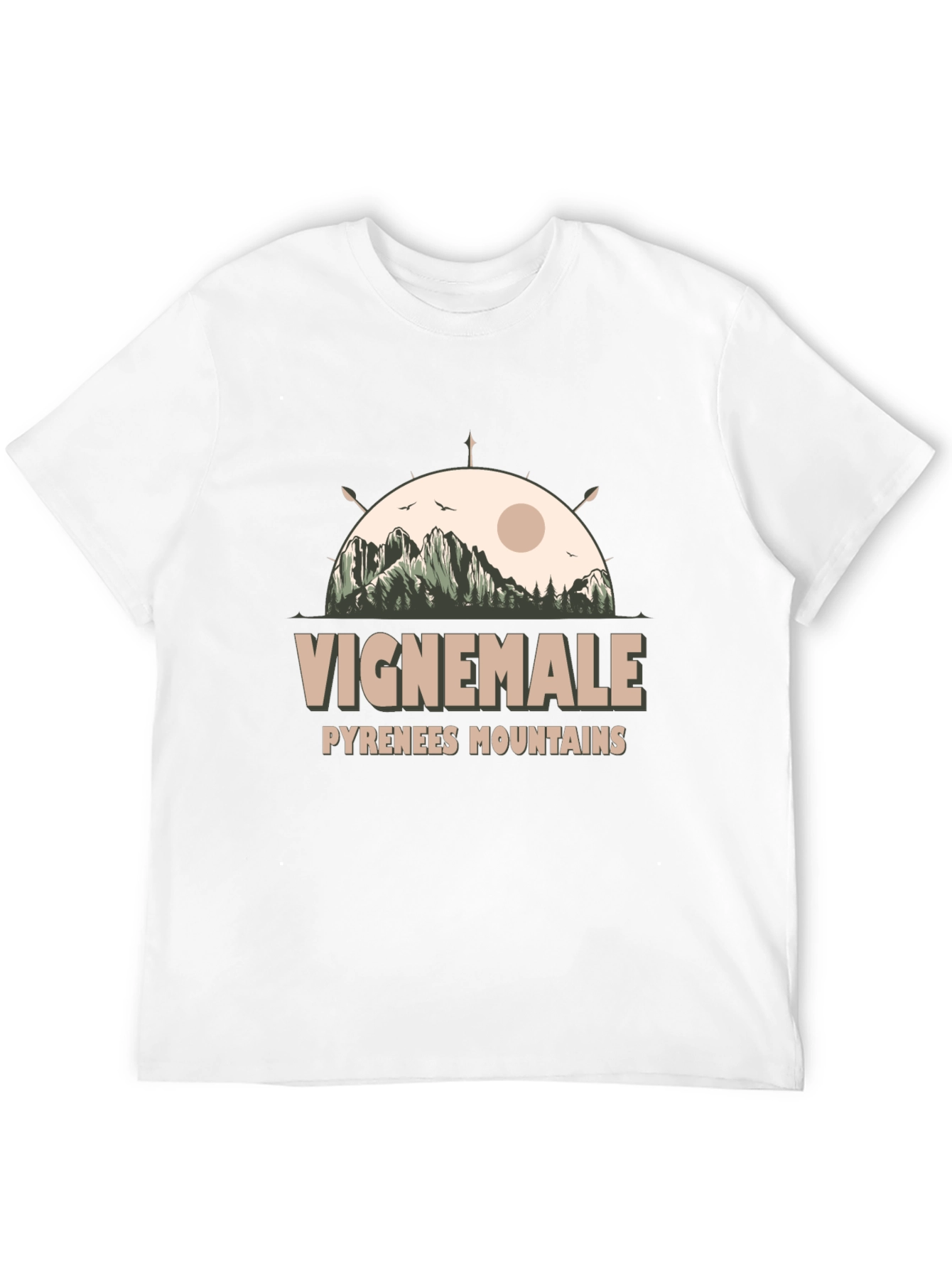 Vignemale Pyrenees Mountains Graphic Tee - Black