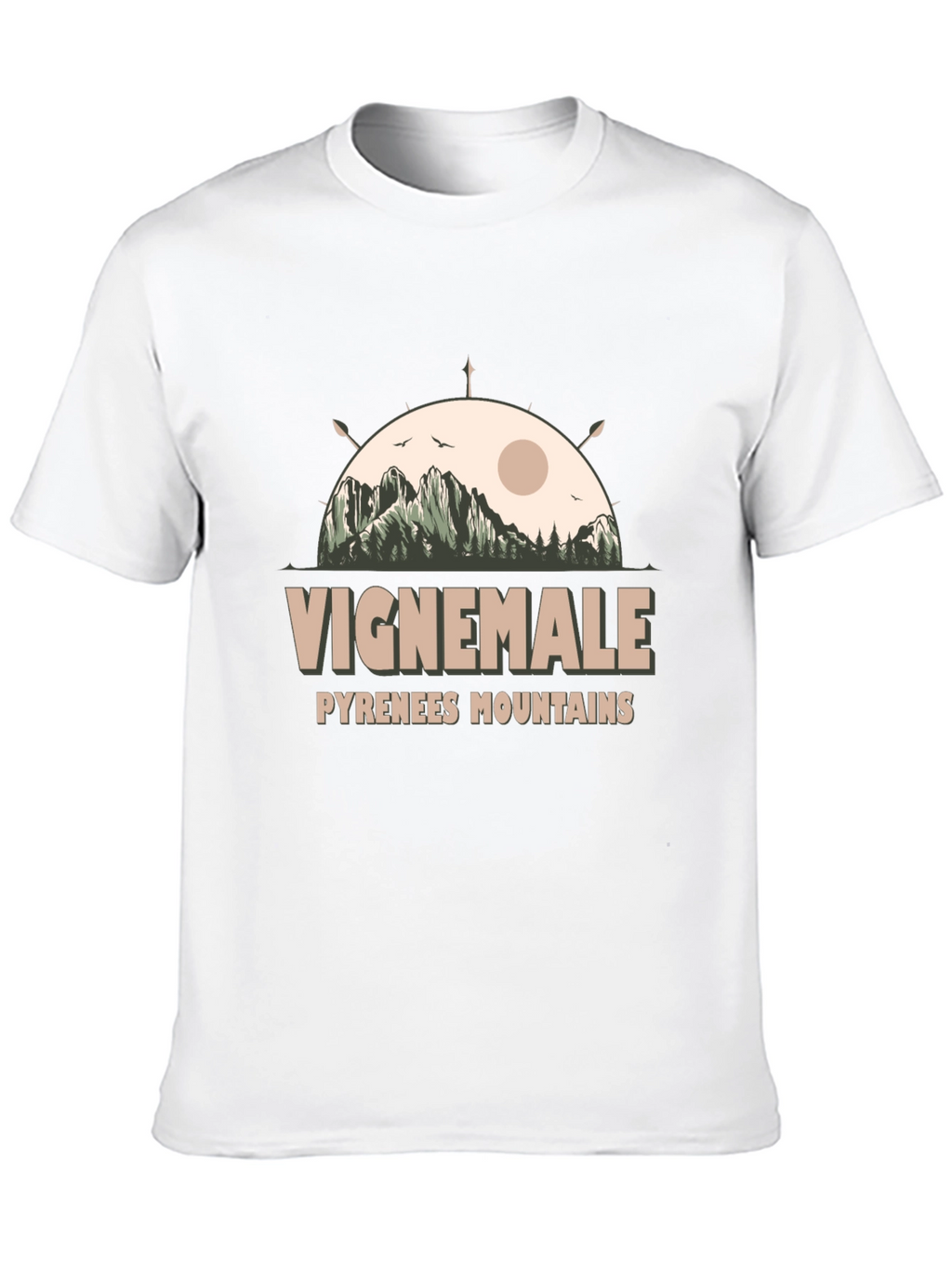 Vignemale Pyrenees Mountains Graphic Tee - Black