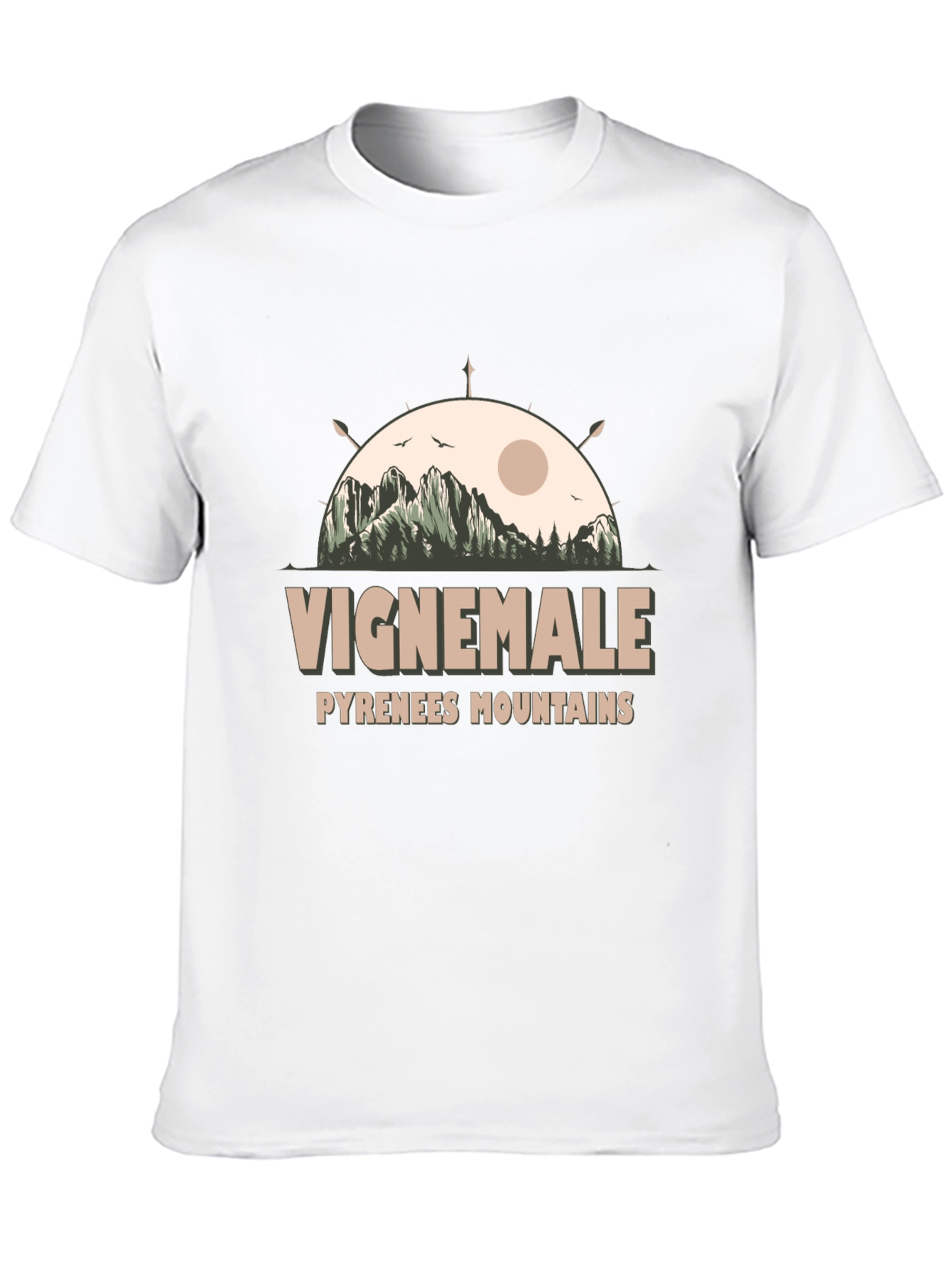 Vignemale Pyrenees Mountains Graphic Tee - Black