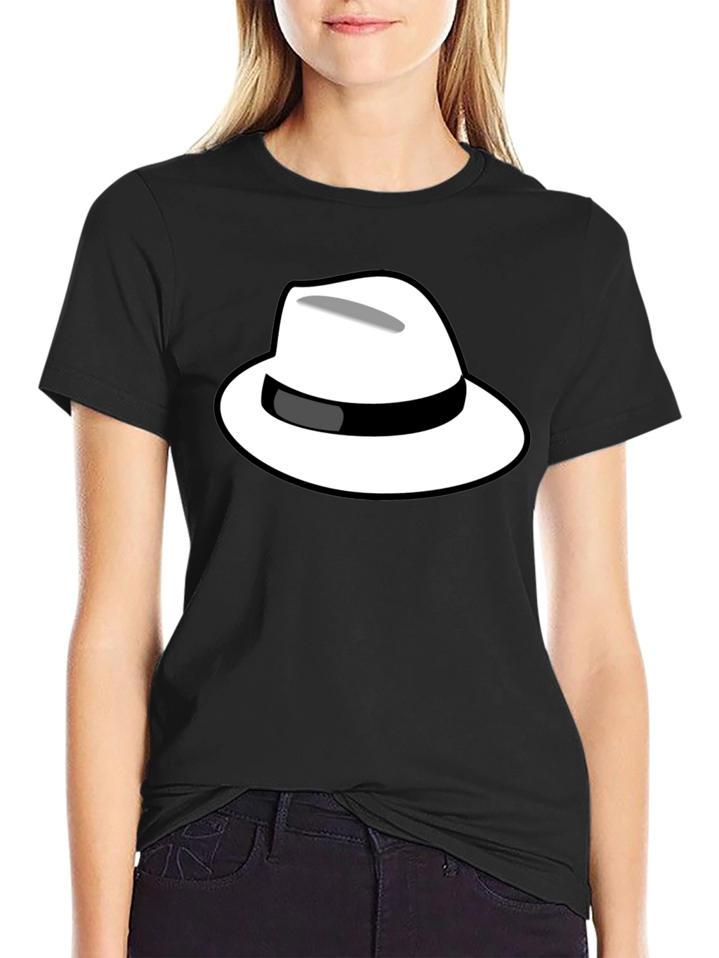 Cool Hat Graphic Tee - Black Cotton T-Shirt