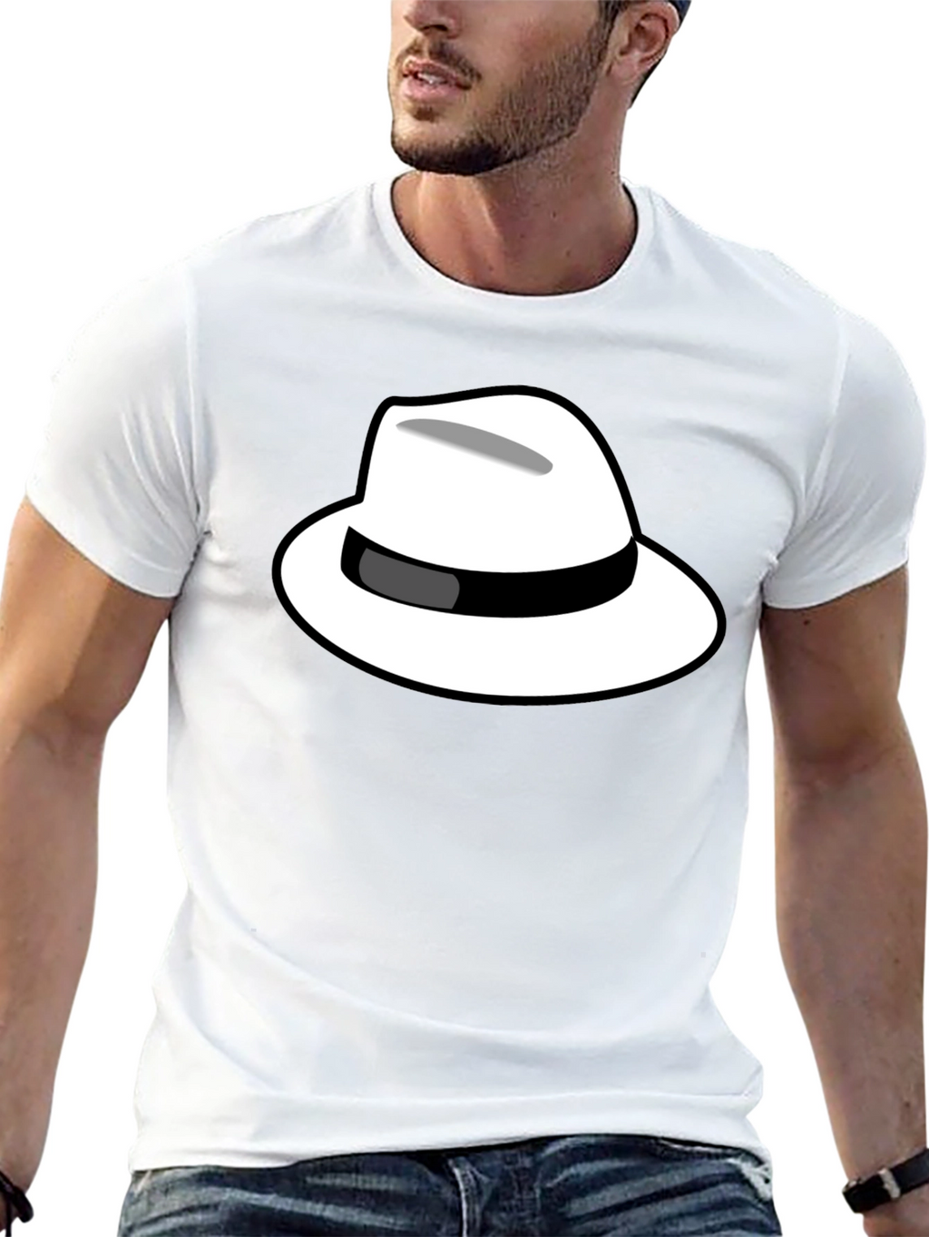Cool Hat Graphic Tee - Black Cotton T-Shirt