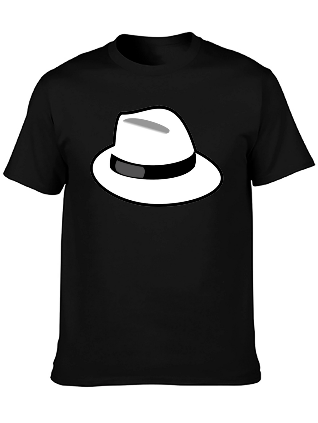 Cool Hat Graphic Tee - Black Cotton T-Shirt