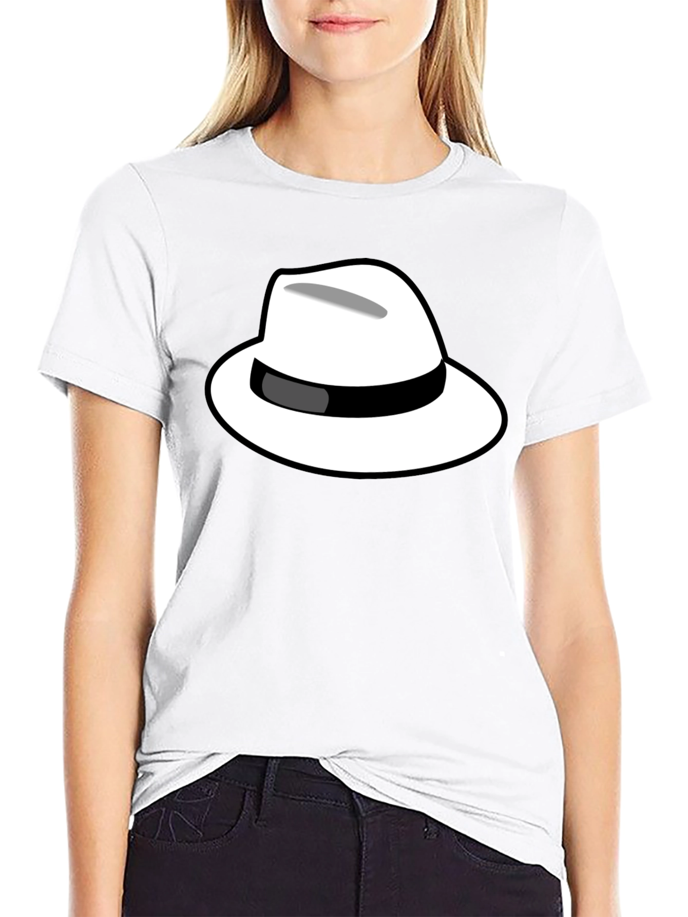 Cool Hat Graphic Tee - Black Cotton T-Shirt