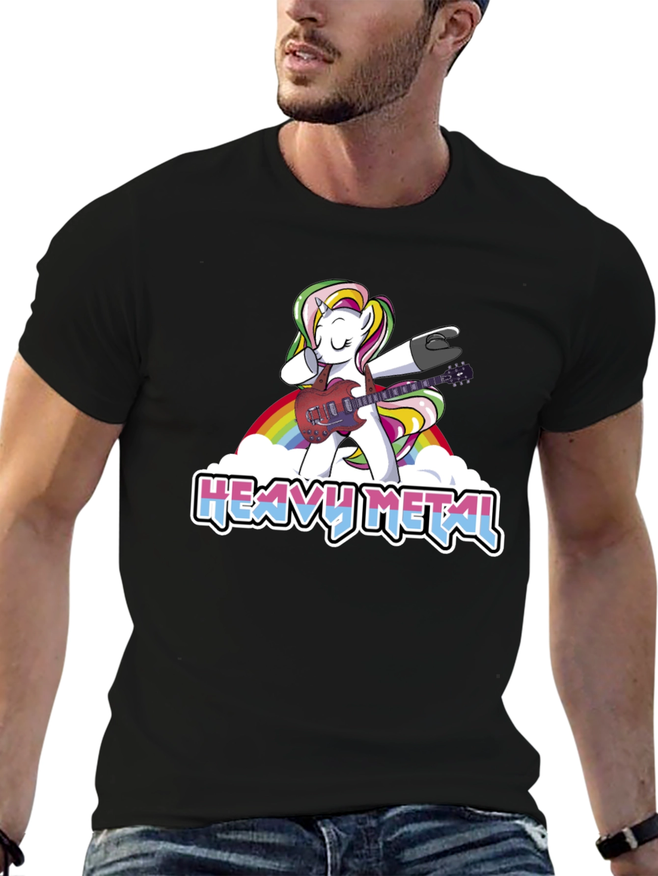 Unicorn Heavy Metal Guitarist T-Shirt