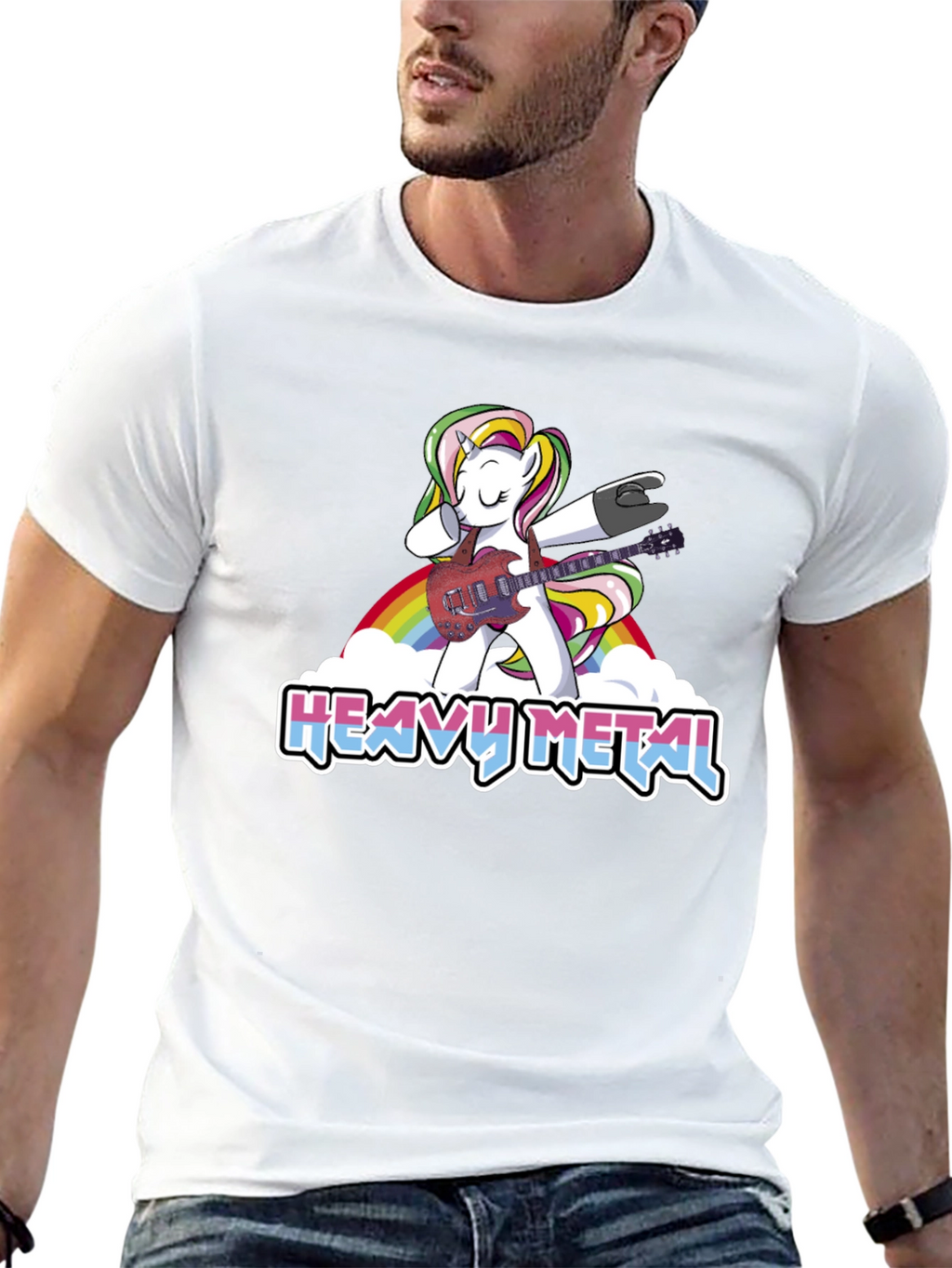 Unicorn Heavy Metal Guitarist T-Shirt