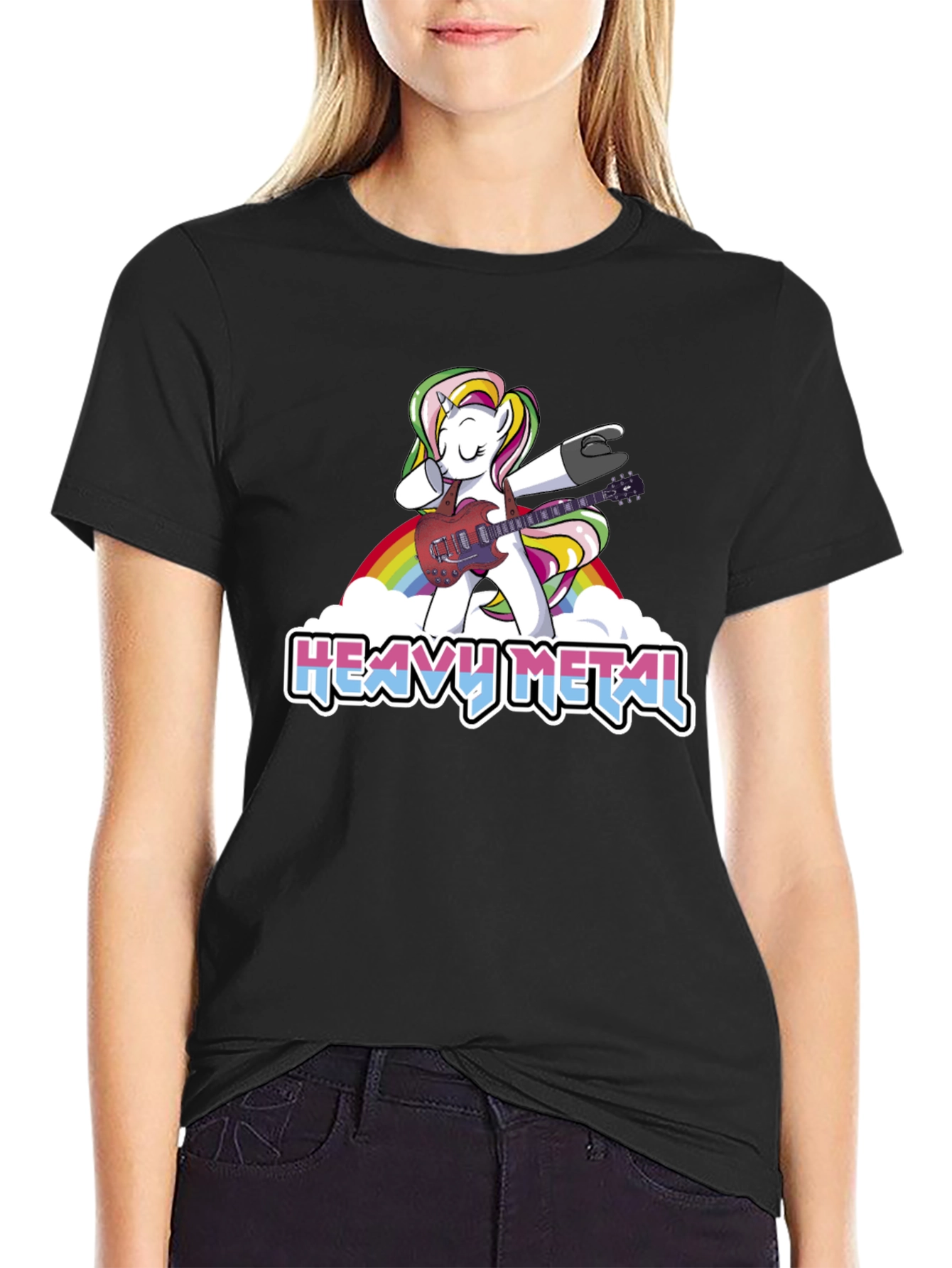 Unicorn Heavy Metal Guitarist T-Shirt