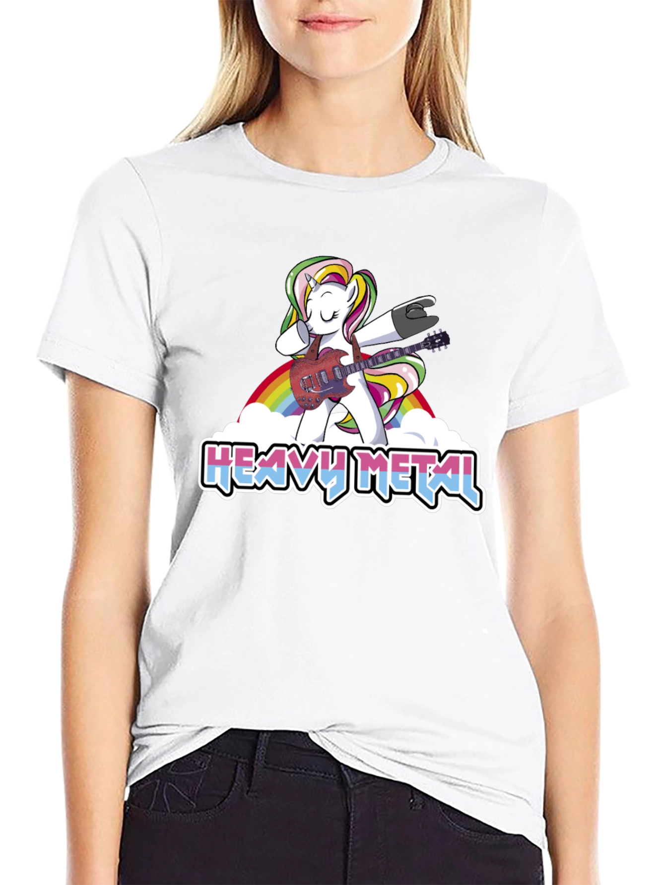 Unicorn Heavy Metal Guitarist T-Shirt