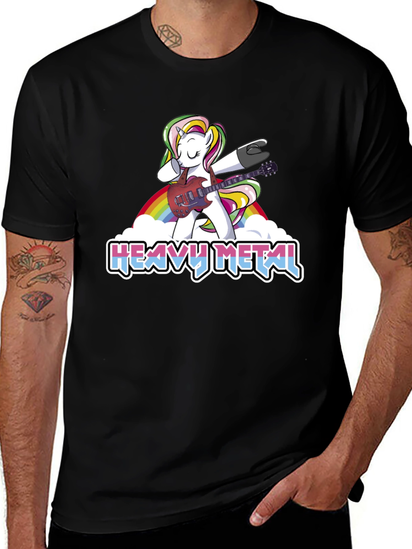 Unicorn Heavy Metal Guitarist T-Shirt