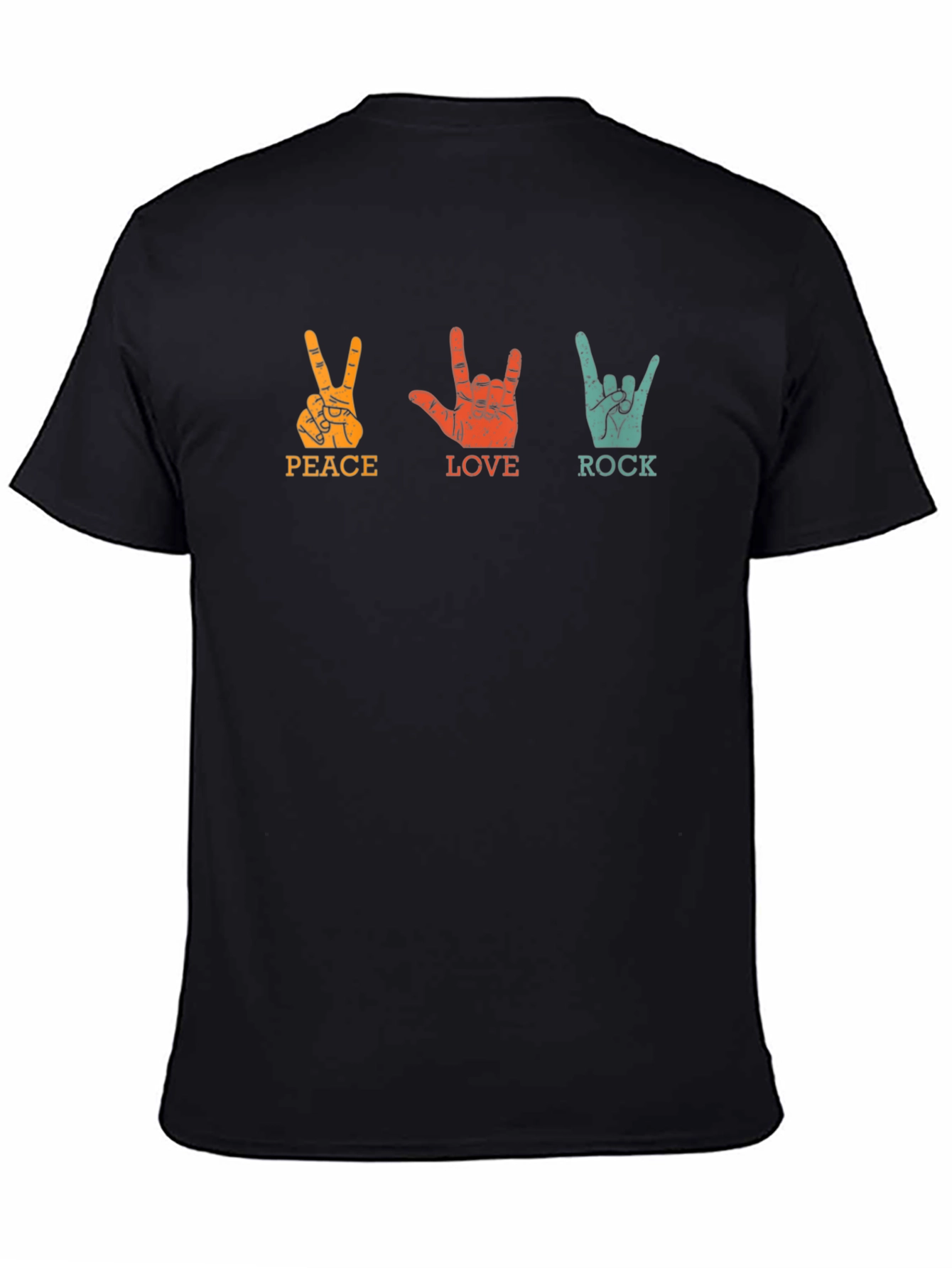 Peace Love Rock Graphic Tee - Classic Black T-Shirt