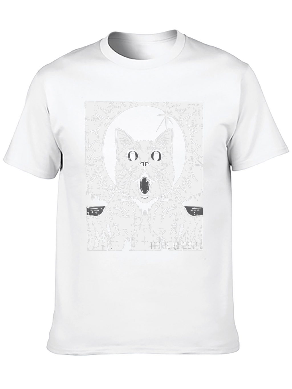 Cosmic Cat Graphic T-Shirt - Black
