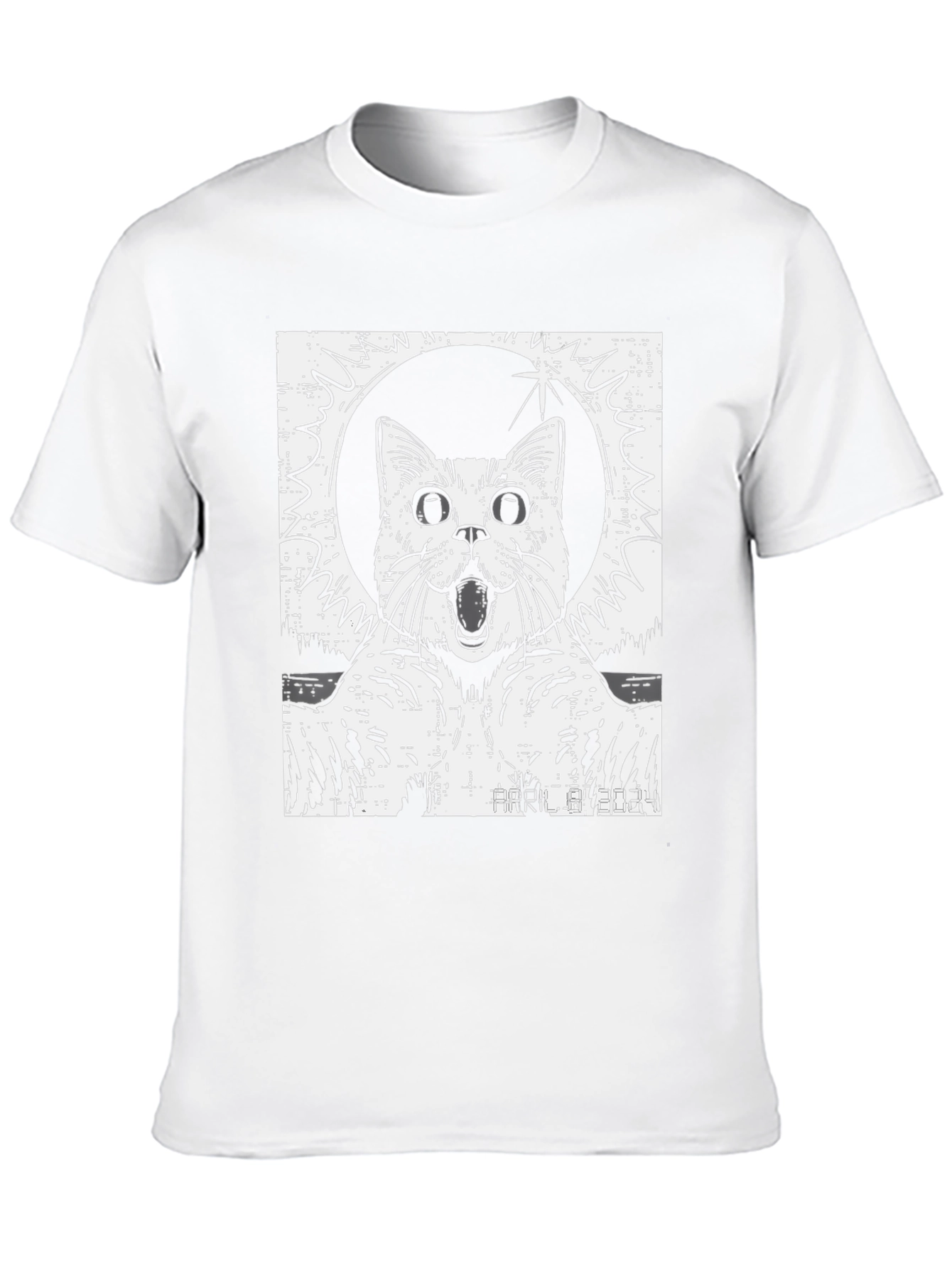 Cosmic Cat Graphic T-Shirt - Black
