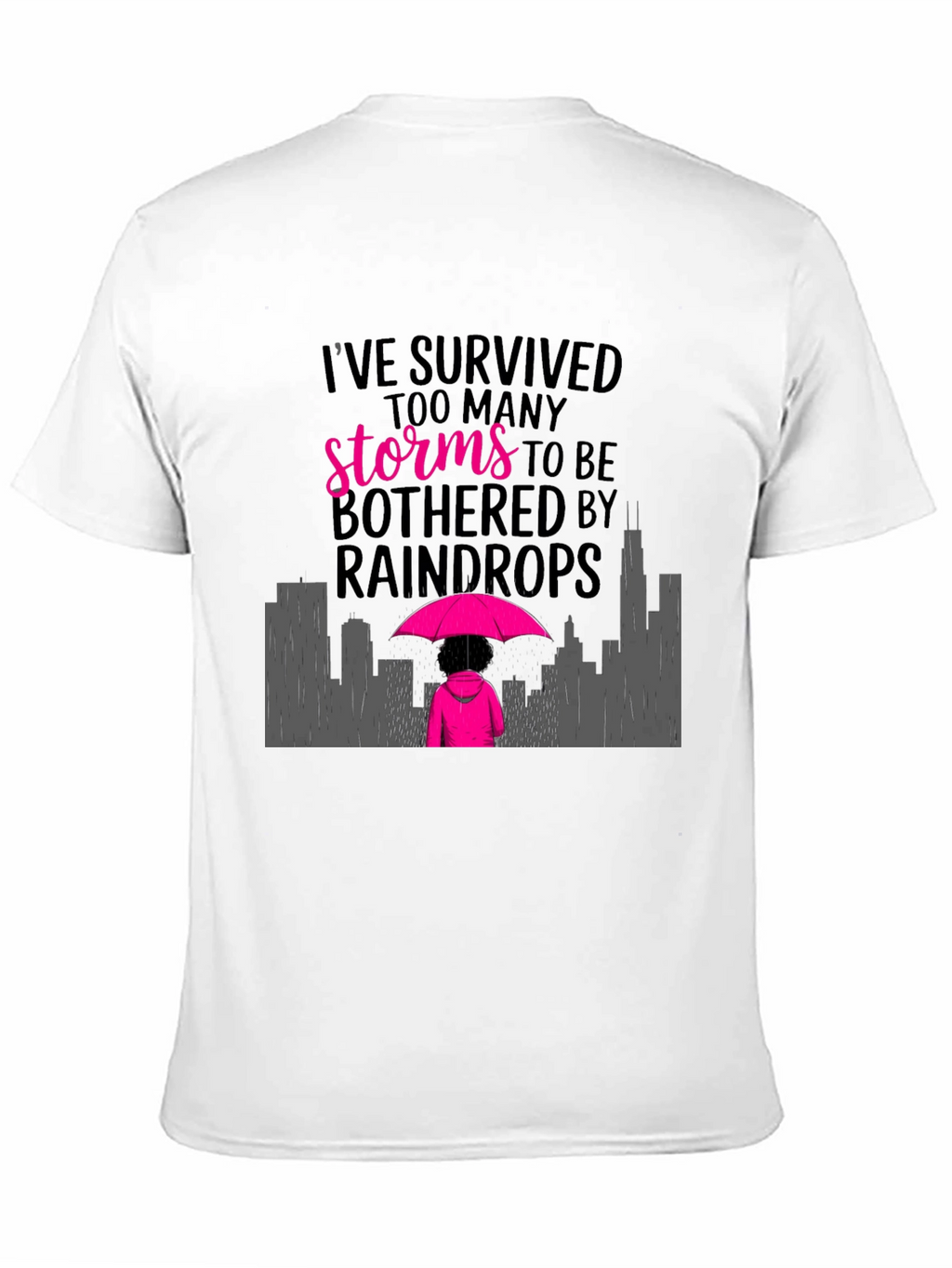 Survivor Graphic Tee: Storms & Raindrops Design