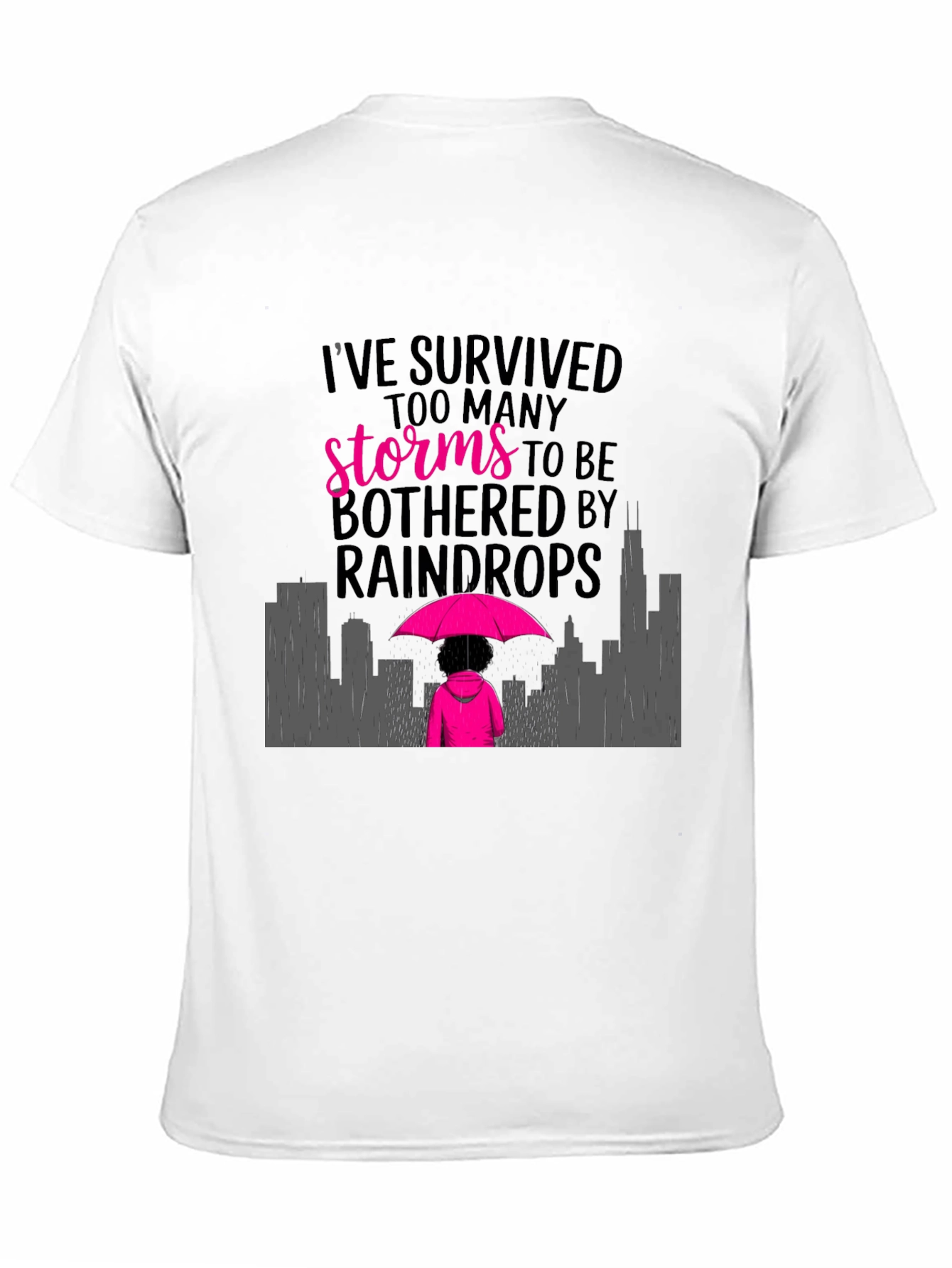 Survivor Graphic Tee: Storms & Raindrops Design