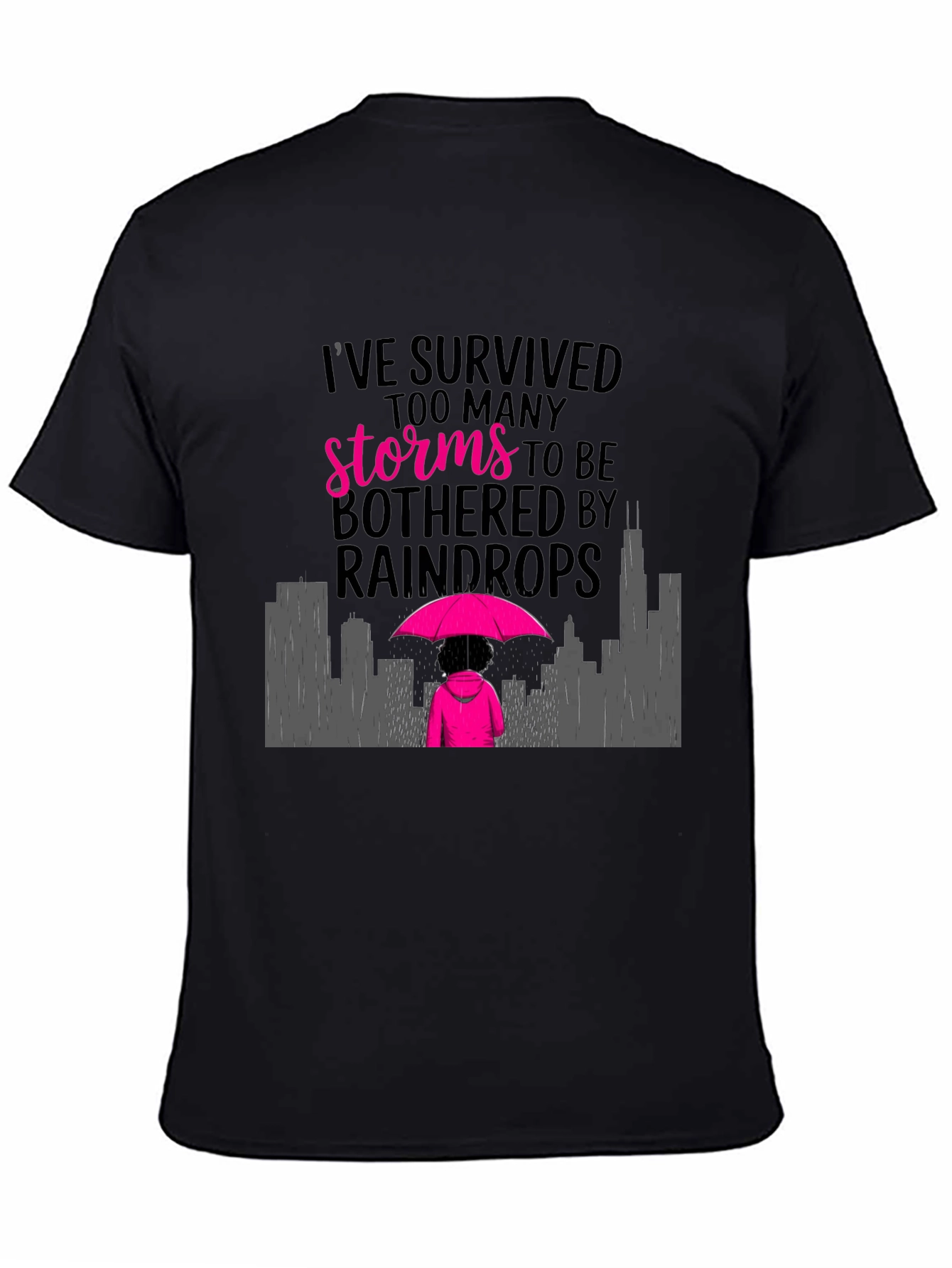 Survivor Graphic Tee: Storms & Raindrops Design