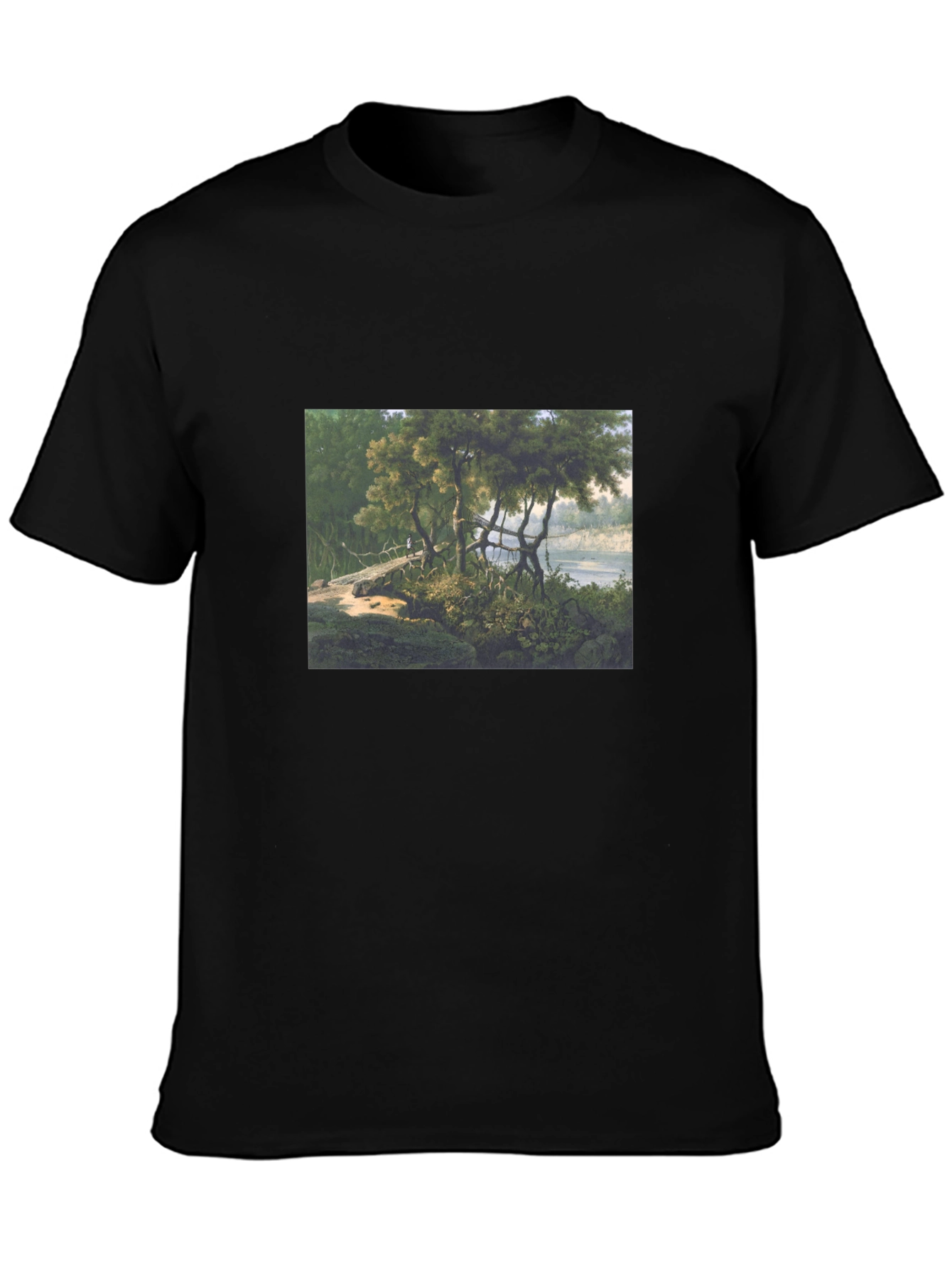 Nature Scene Black T-Shirt