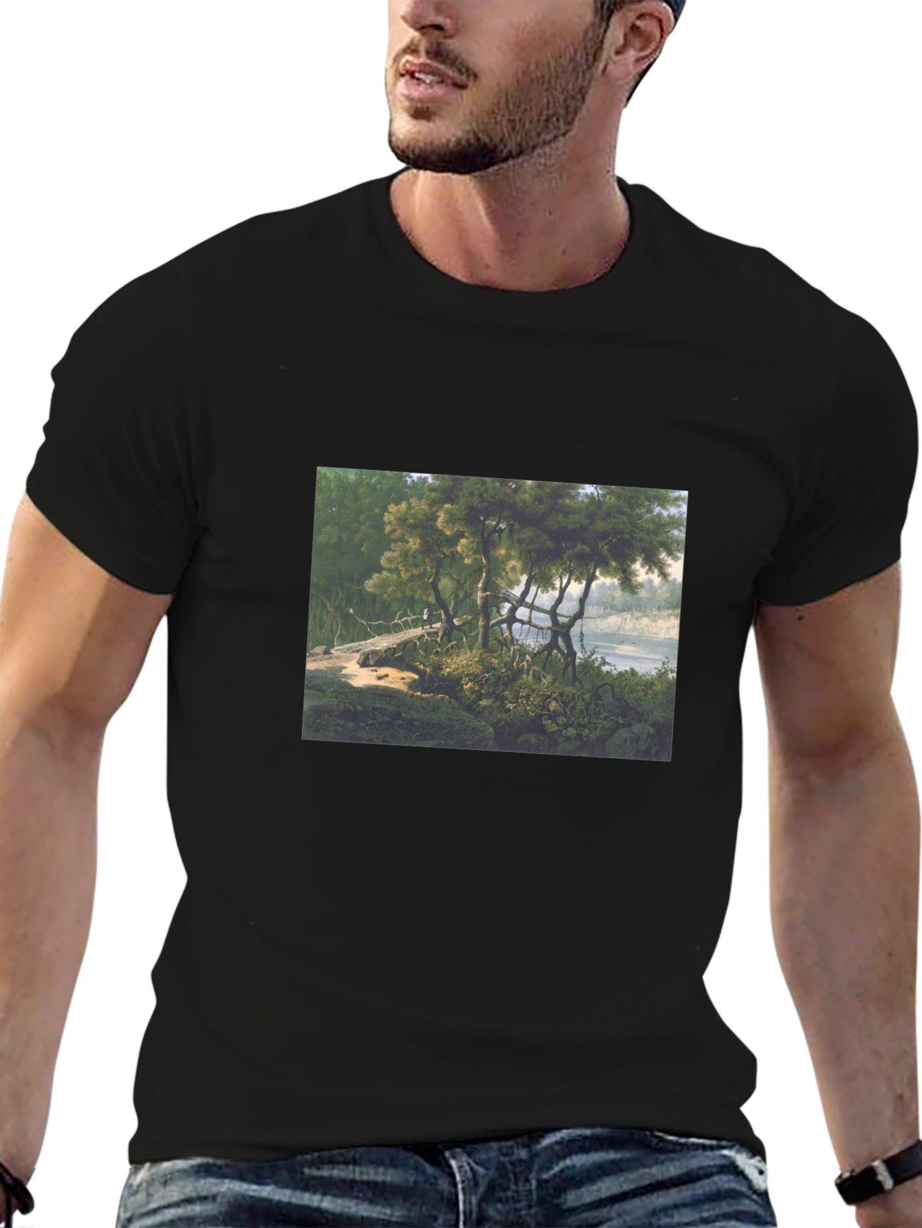 Nature Scene Black T-Shirt