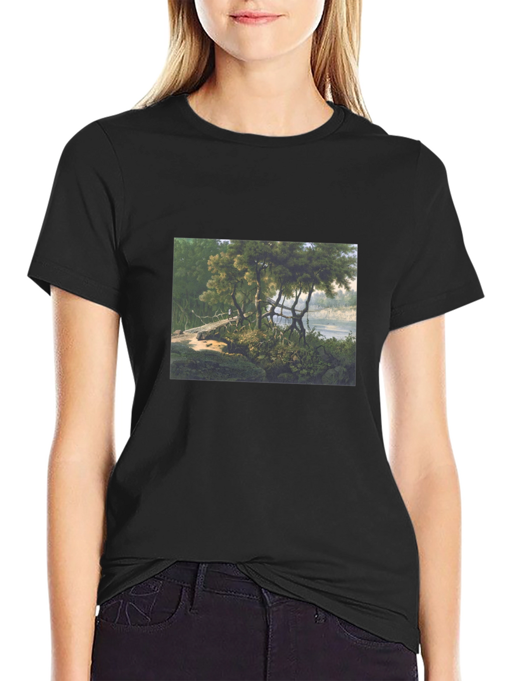 Nature Scene Black T-Shirt