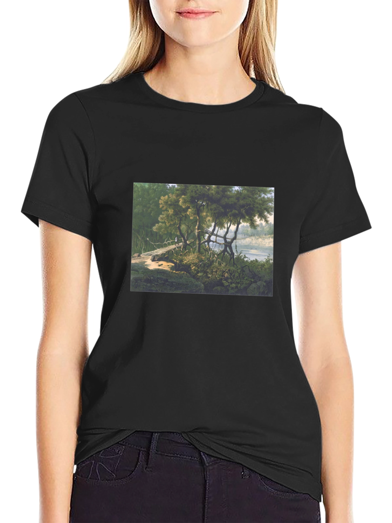 Nature Scene Black T-Shirt