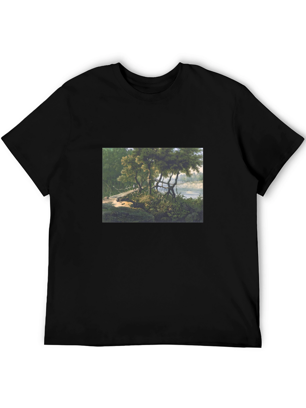 Nature Scene Black T-Shirt
