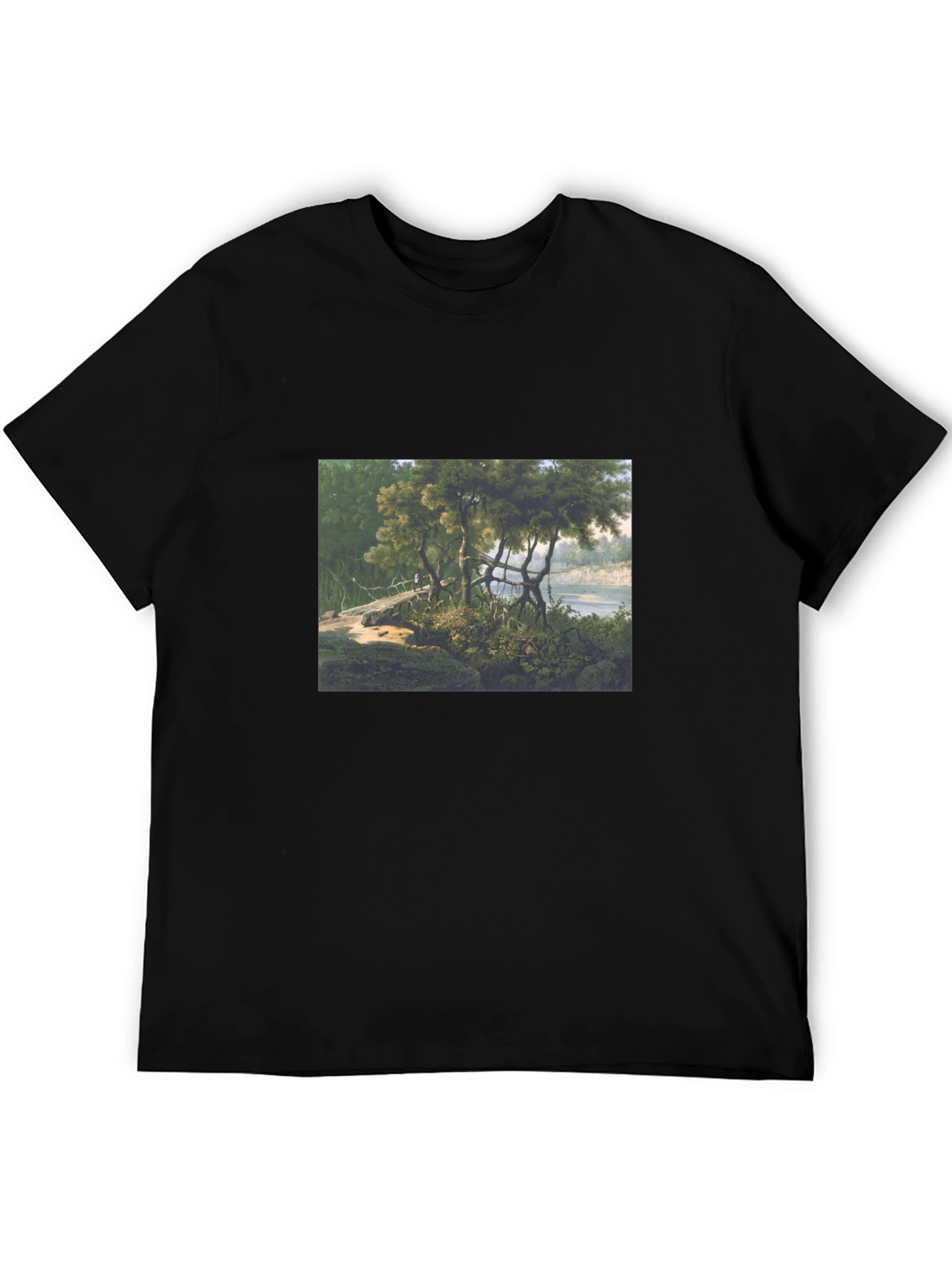 Nature Scene Black T-Shirt