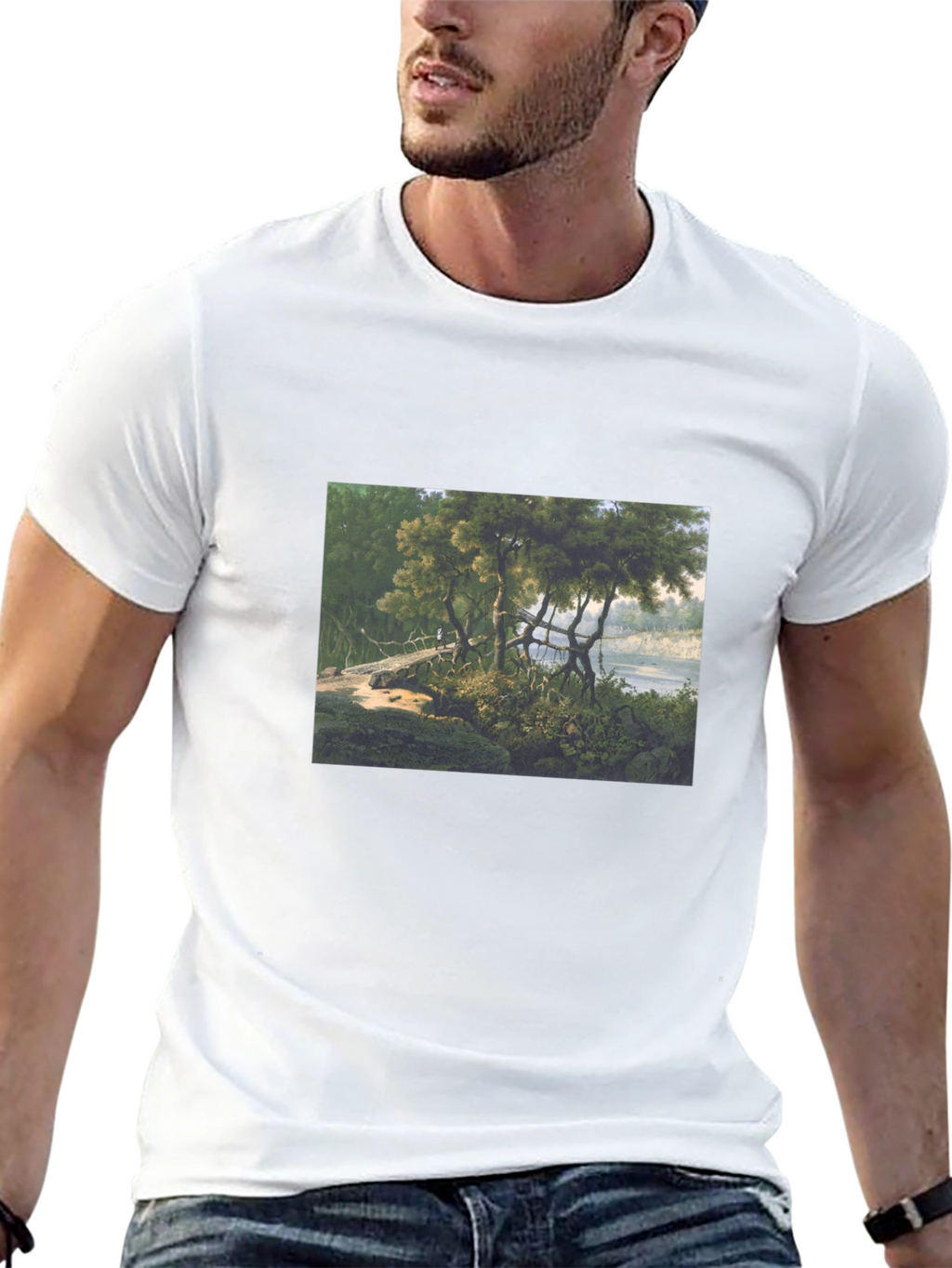 Nature Scene Black T-Shirt