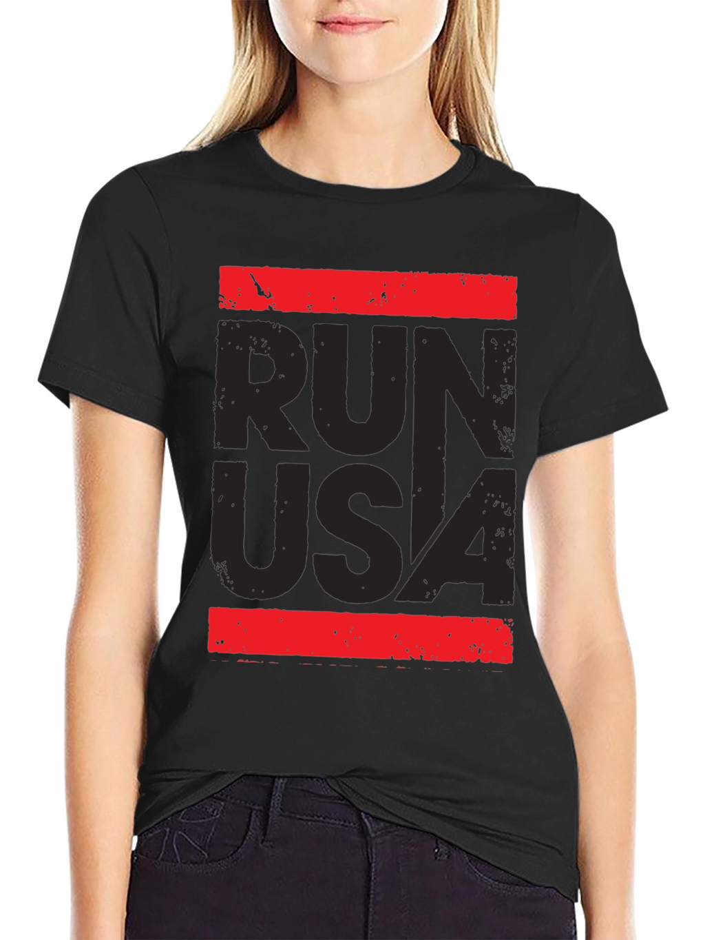 Run USA Graphic Print T-Shirt