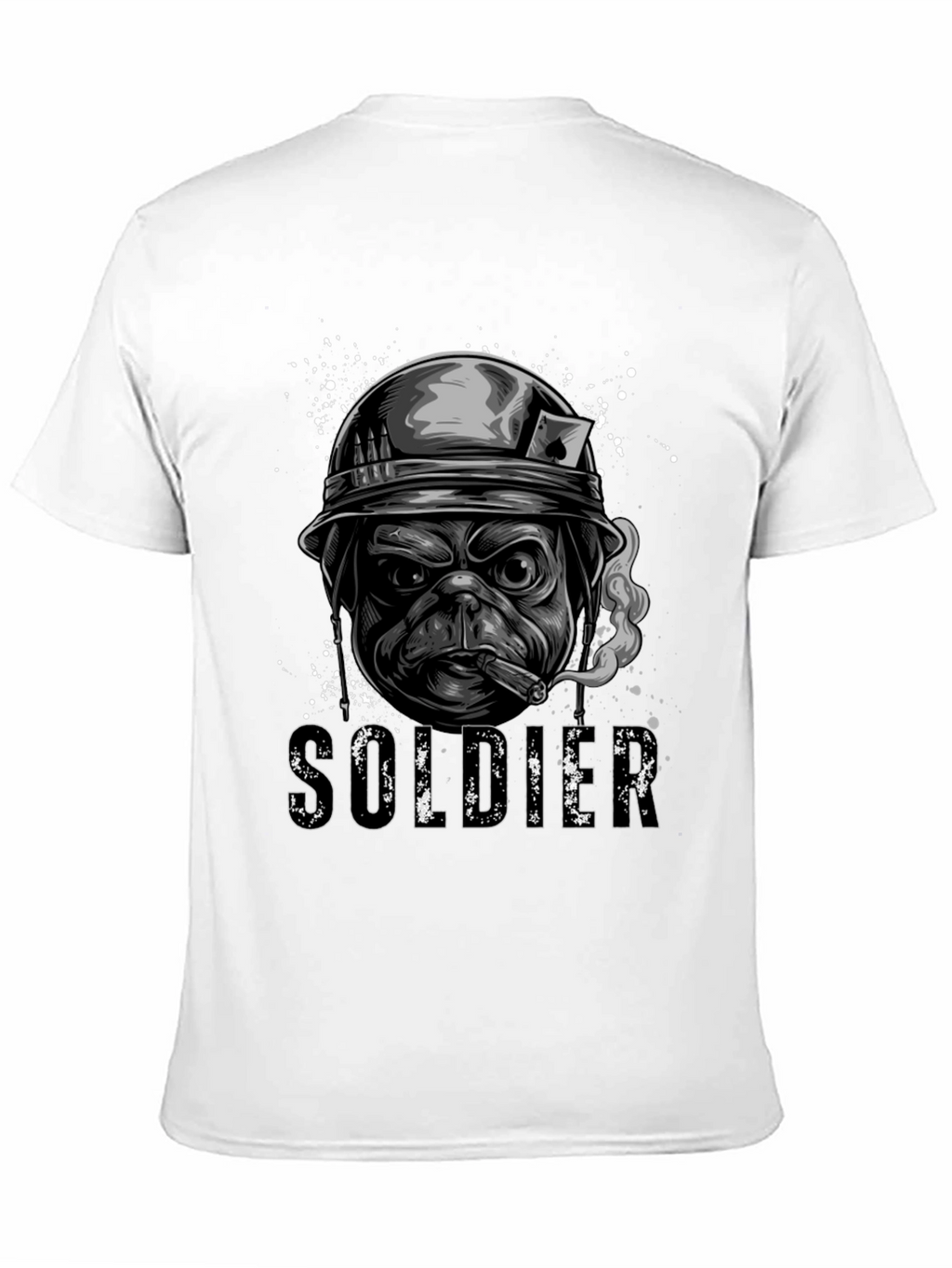 Pug Soldier Graphic Tee - Military Style