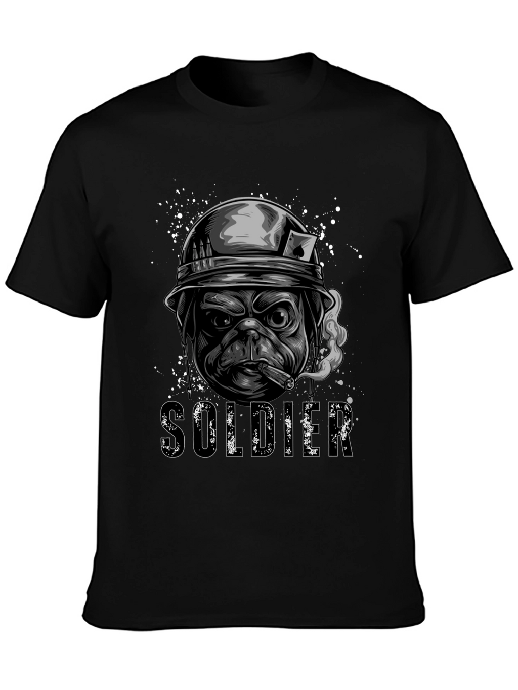 Pug Soldier Graphic Tee - Military Style