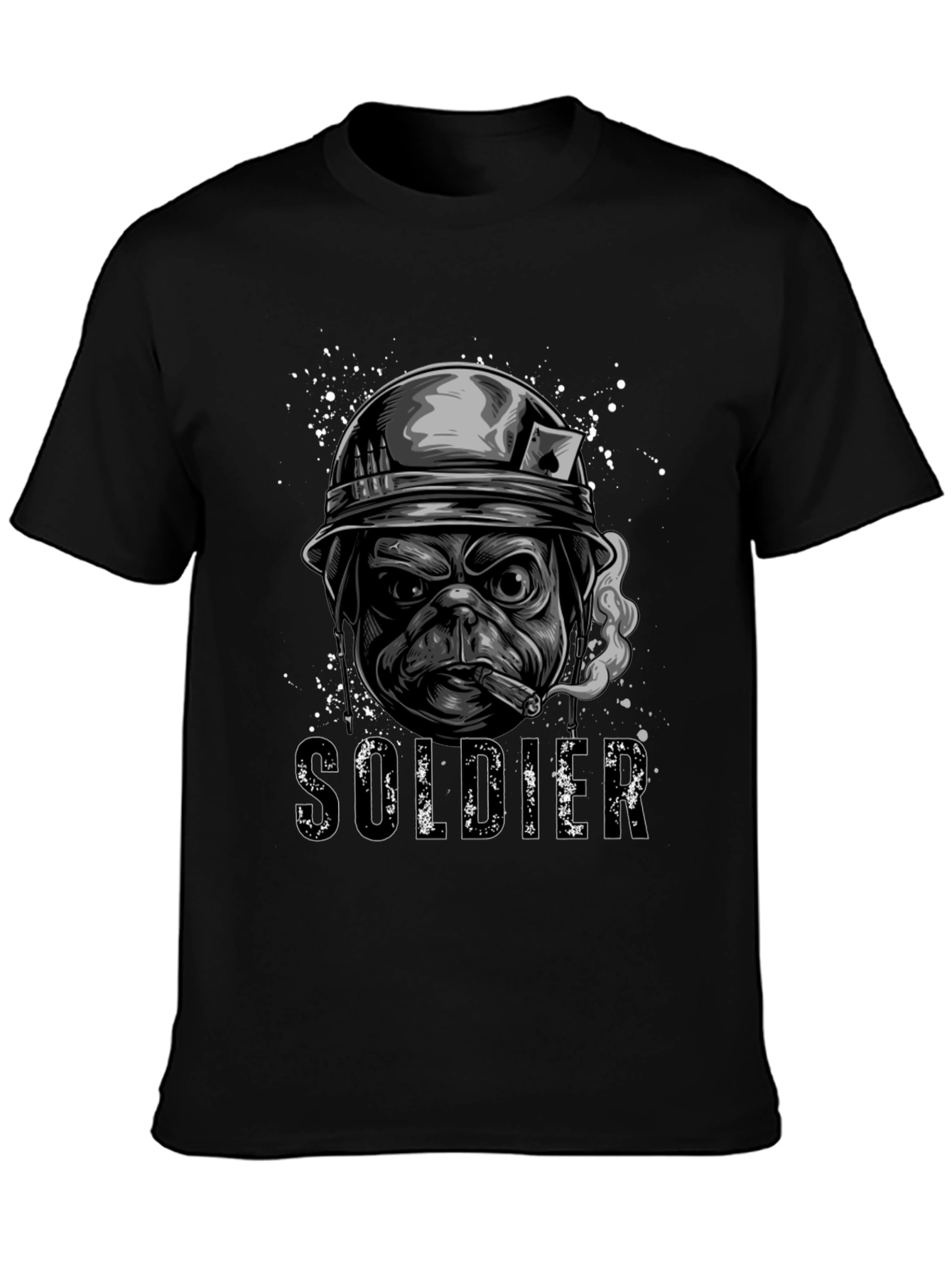 Pug Soldier Graphic Tee - Military Style