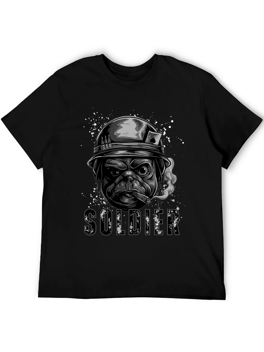 Pug Soldier Graphic Tee - Military Style