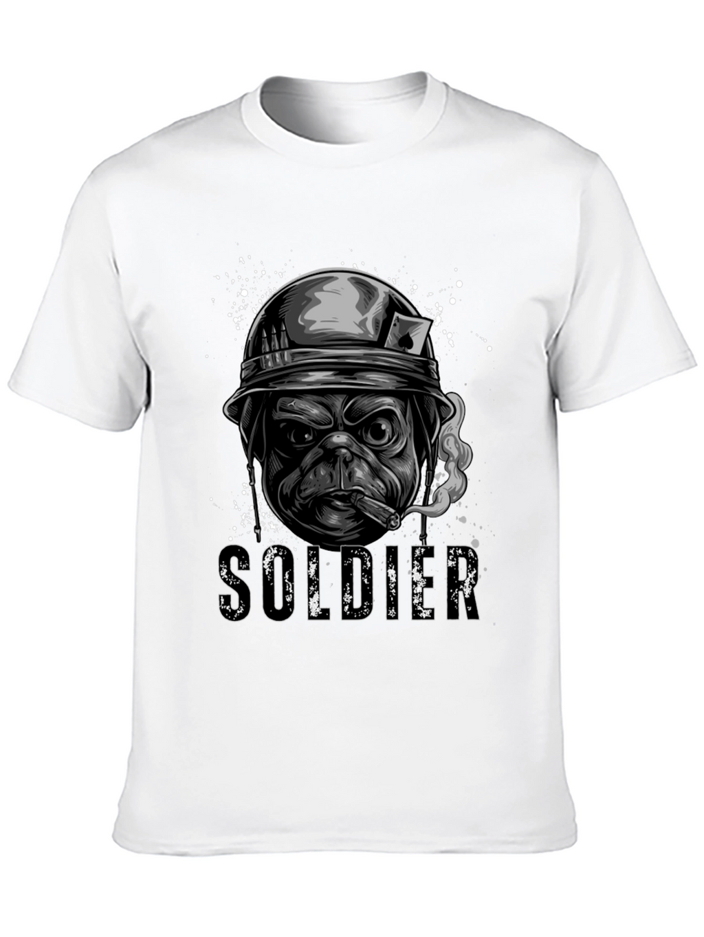 Pug Soldier Graphic Tee - Military Style