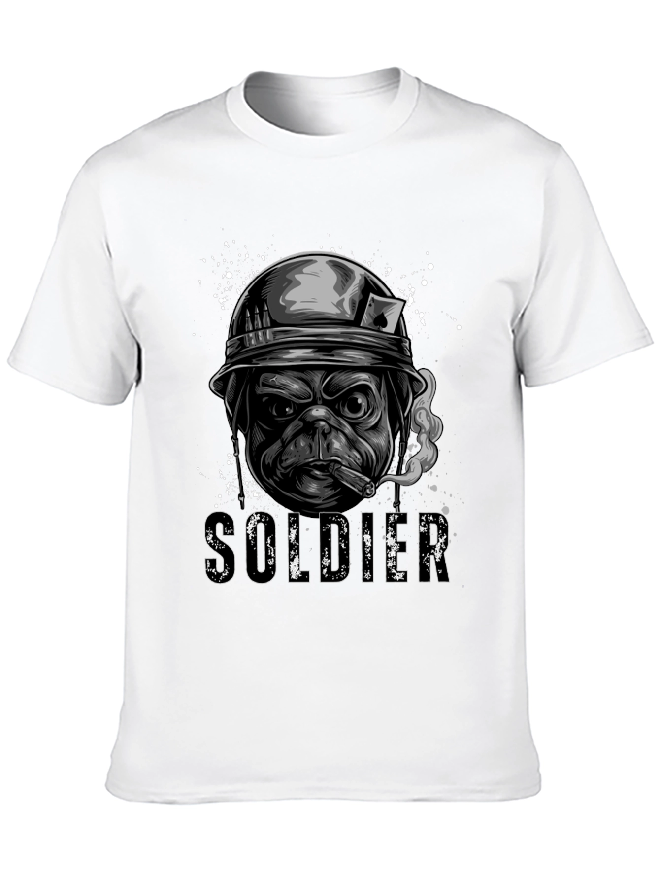 Pug Soldier Graphic Tee - Military Style
