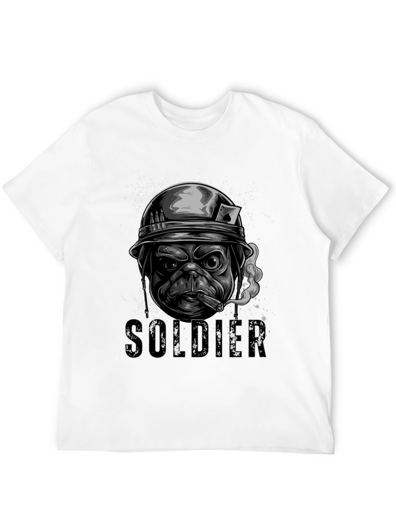 Pug Soldier Graphic Tee - Military Style